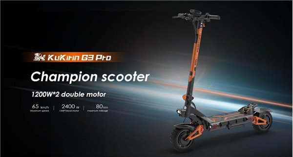 KuKirin G3PRO Elektromos Roller 2x1200W DUAL