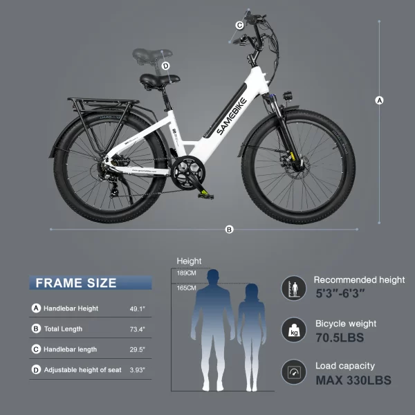 SAMEBIKE RS-A01 Elektromos Ker kp r 26 8243 Fekete 750W