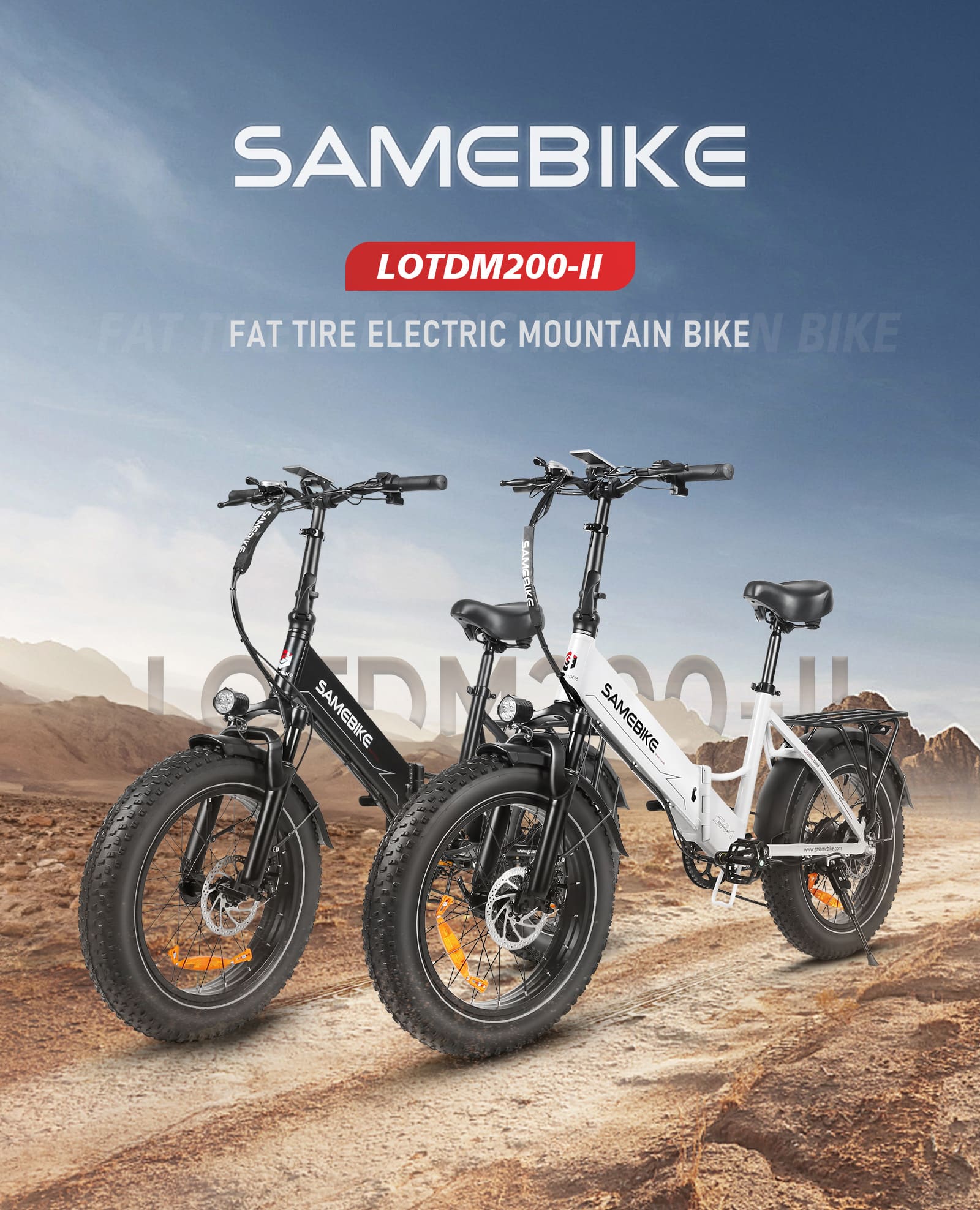 SAMEBIKE LOTDM200-II összecsukható elektromos fatbike – 750W motor, 20 colos kerekek