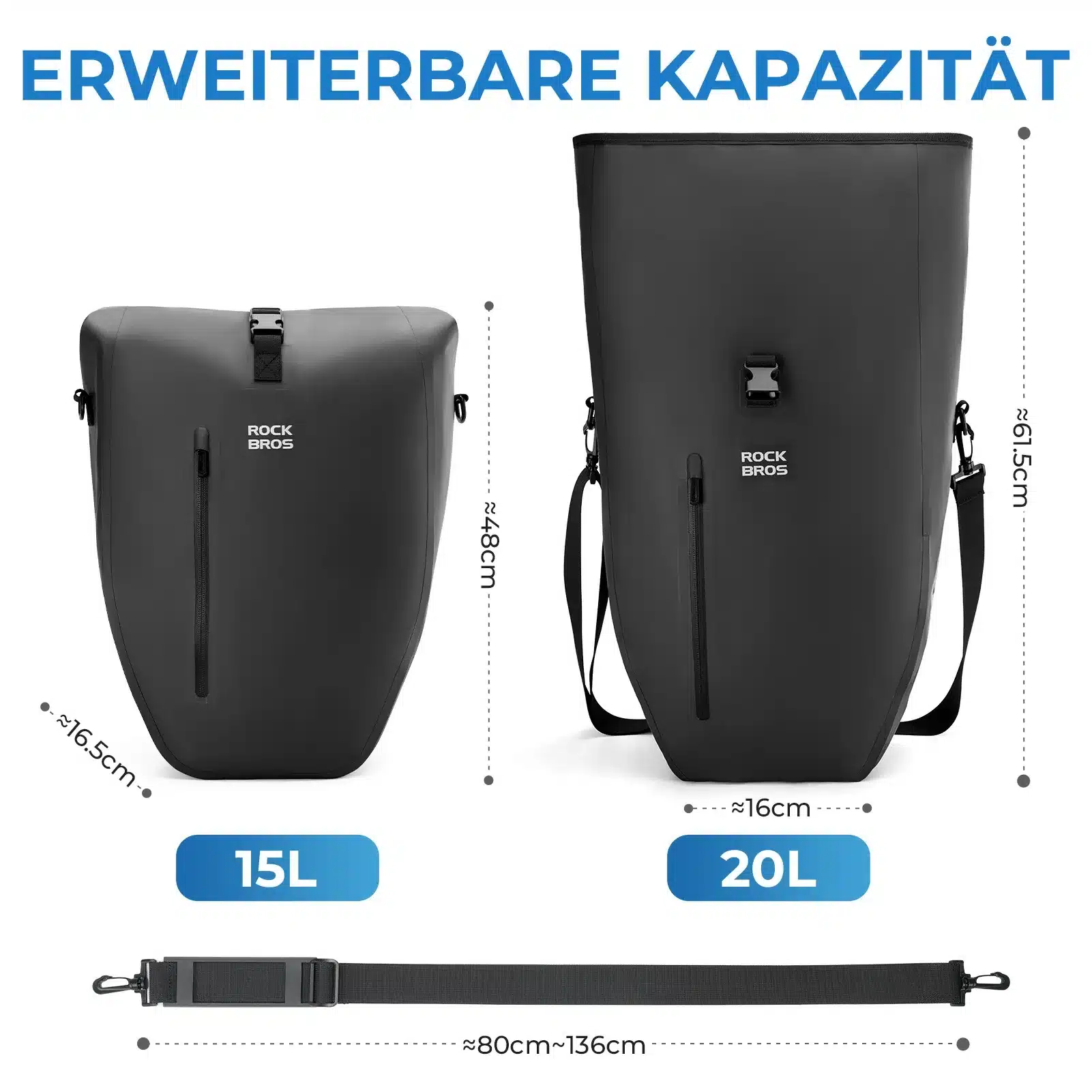 15L 20L Fahrrad Gepäckträgertasche 3 in 1 679533343ddd