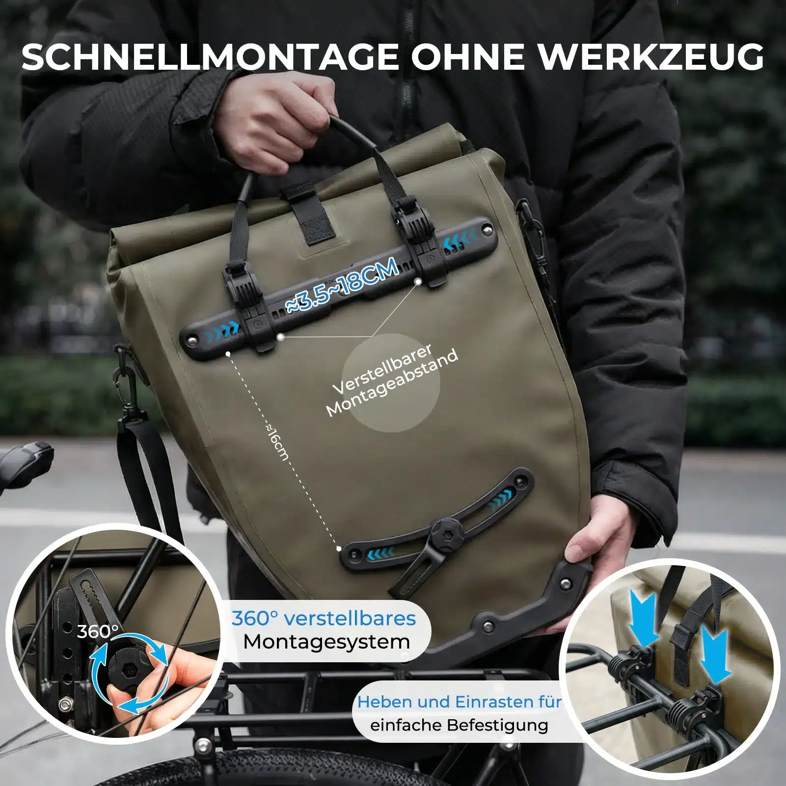 15L 20L Fahrrad Gepäckträgertasche 3 in 1 a05ef9d20b93