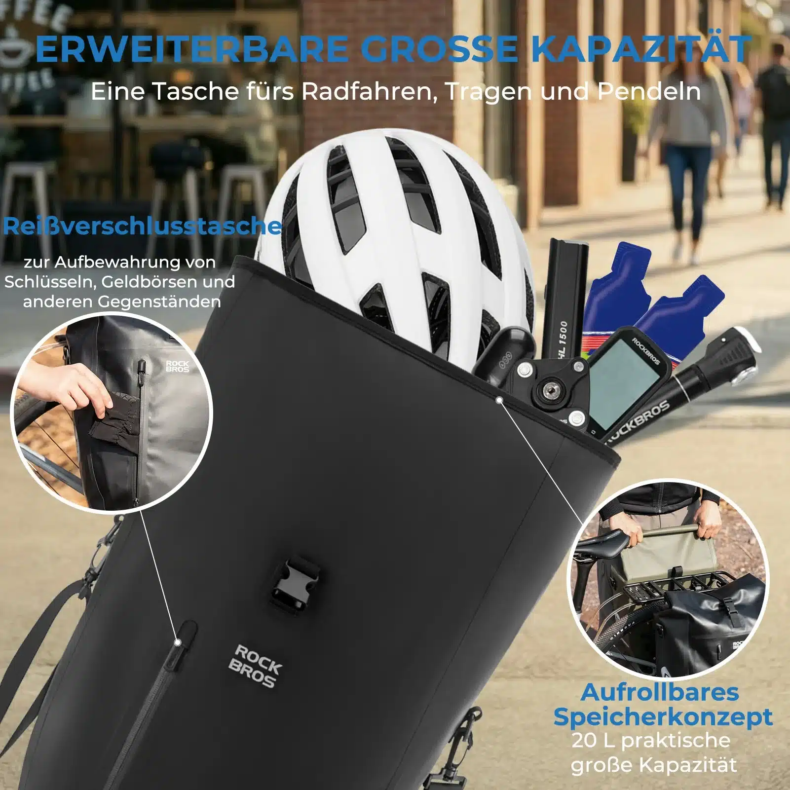 15L 20L Fahrrad Gepäckträgertasche 3 in 1 d3ad11f8db8a