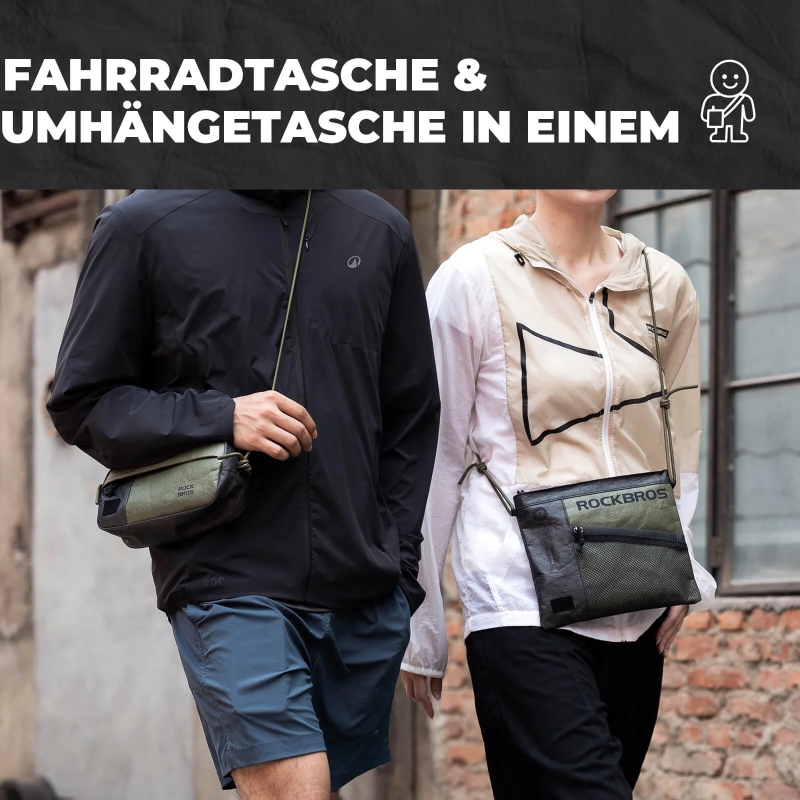 2 in 1 Lenkertasche Wasserabweisend mit Schultergu e3c34c08aafc