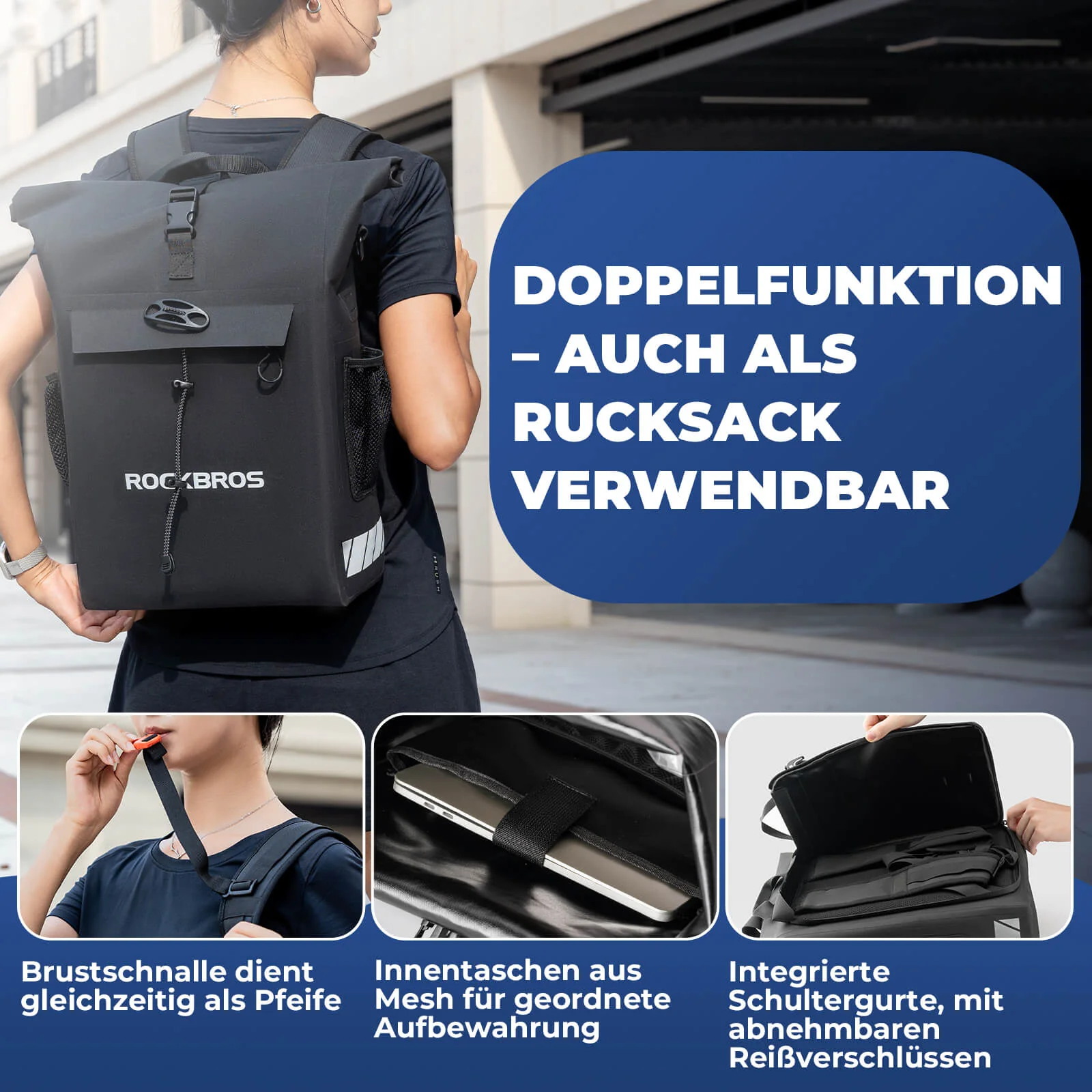3 in 1 Wasserdicht Gepäckträgertasche Rucksack Umh 4f54436a39e9