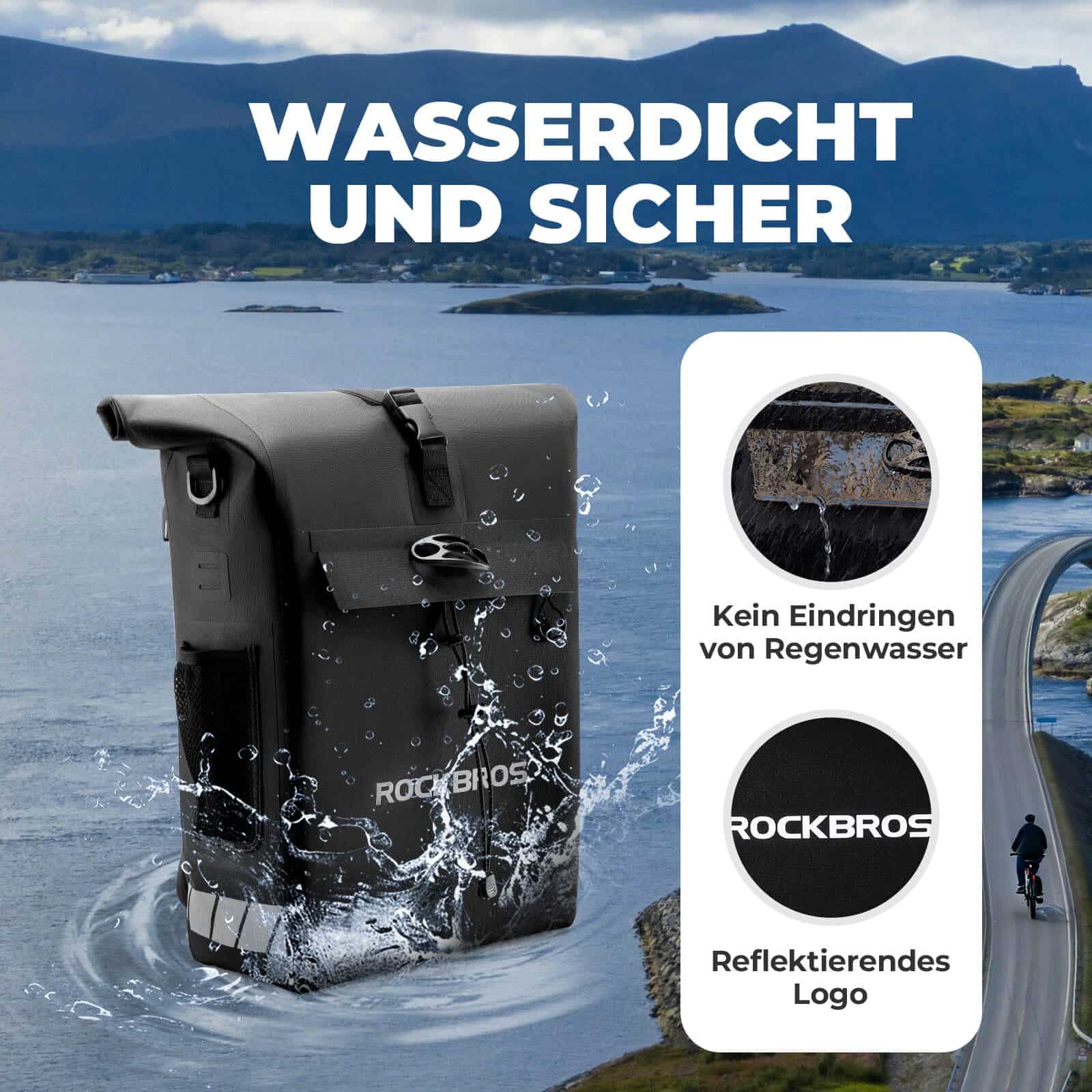 3 in 1 Wasserdicht Gepäckträgertasche Rucksack Umh 6f2488f17a4a