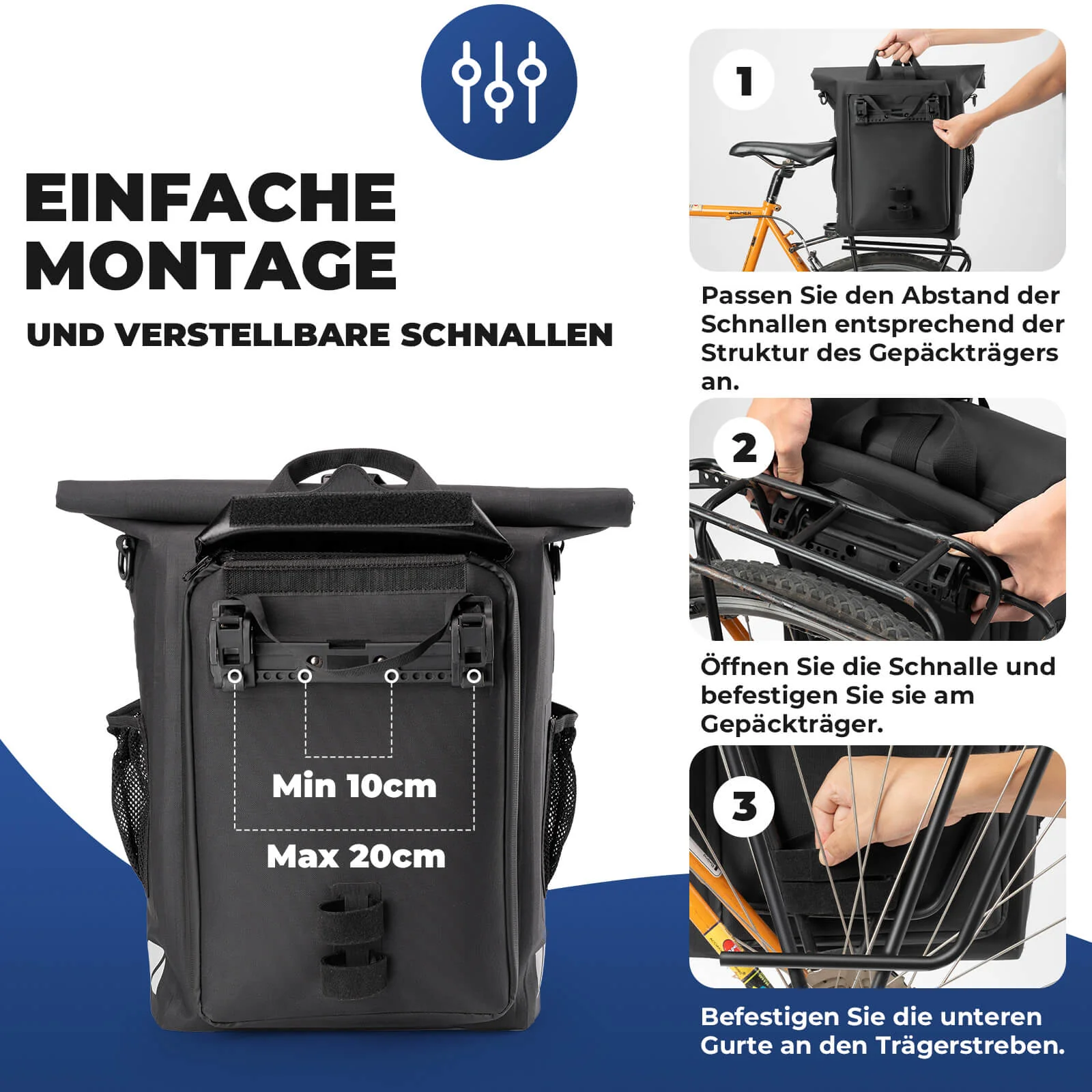 3 in 1 Wasserdicht Gepäckträgertasche Rucksack Umh fbed36f84ce7