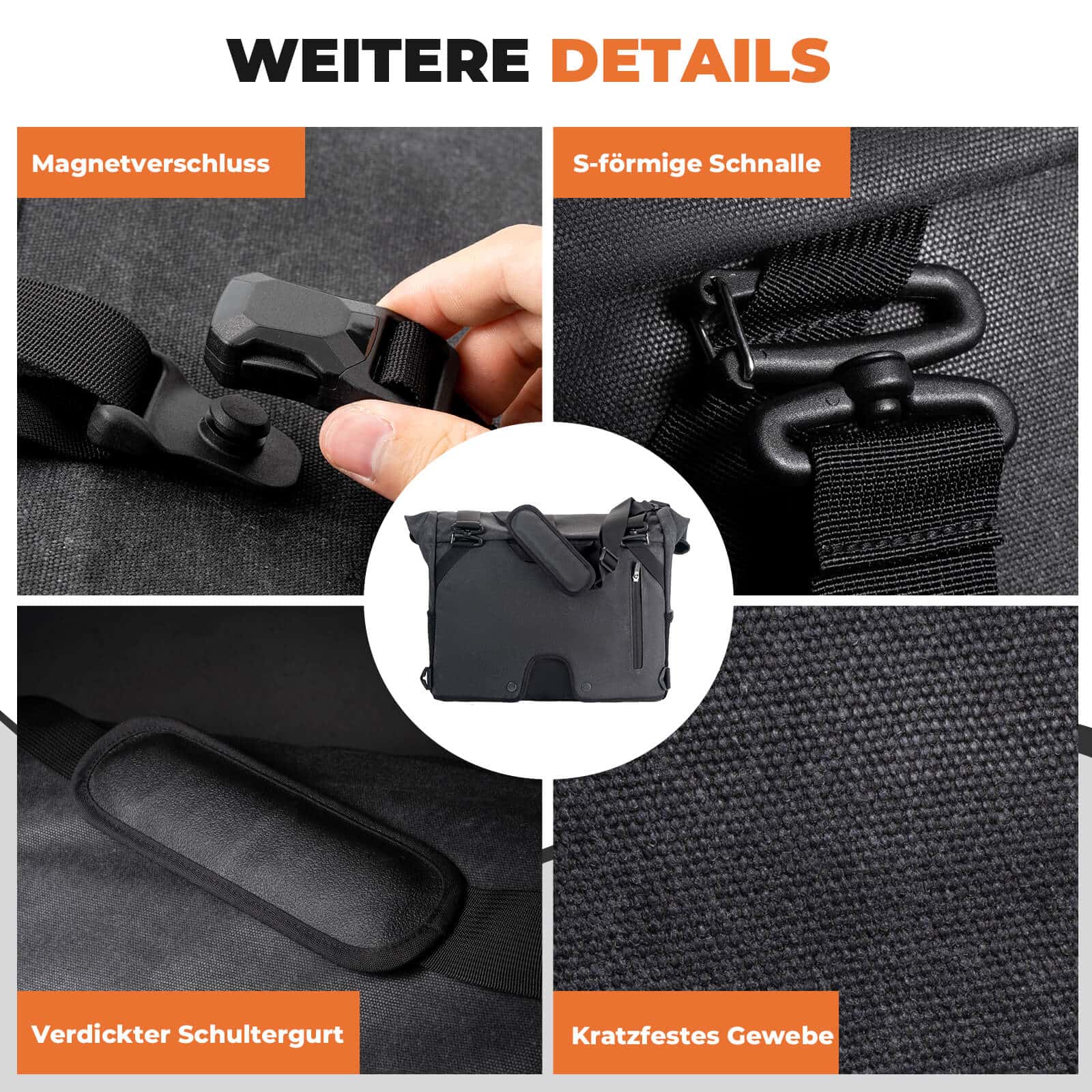 4 in 1 Fahrradtasche für Brompton Magnetverschluss 5d538a926652