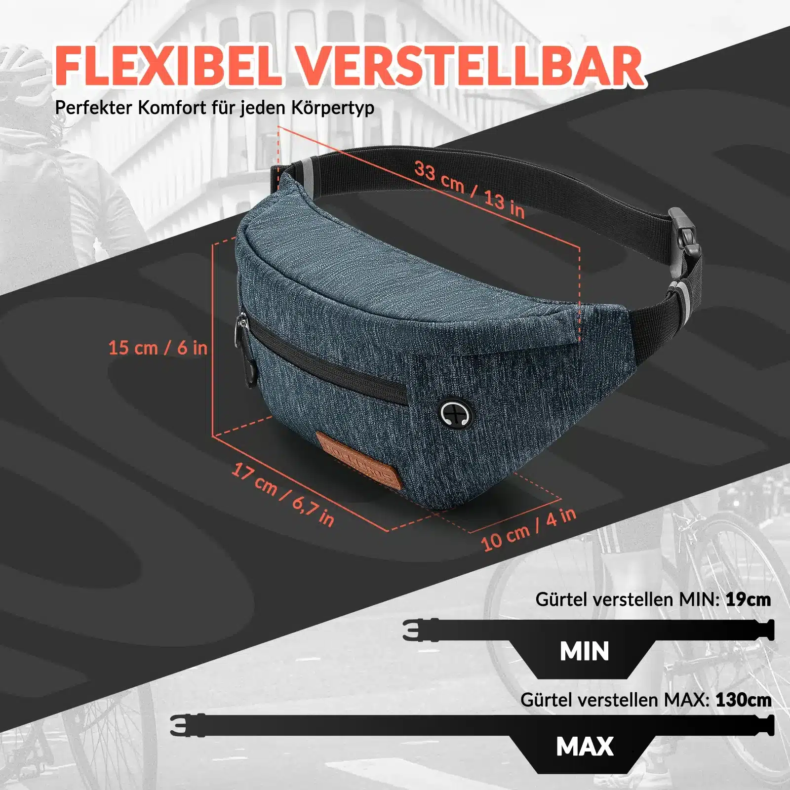 Bauchtasche 1 5L Gürteltasche mit Verstellbarem Gü 787e6c367814