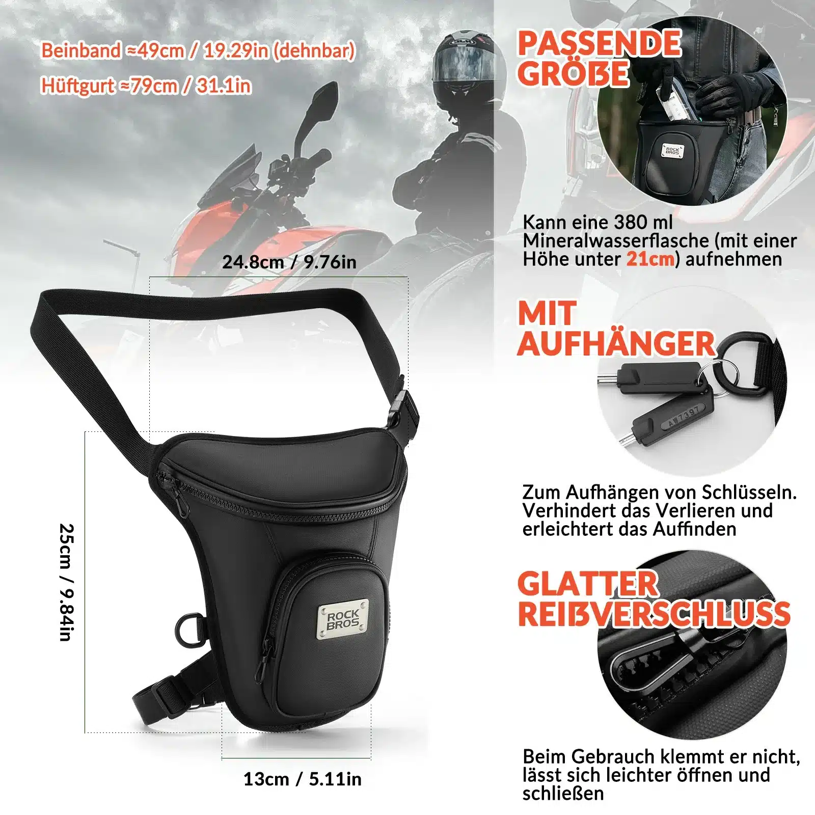 Beintasche Motorrad Hüfttasche Oberschenkeltasche  3c1011fe9666