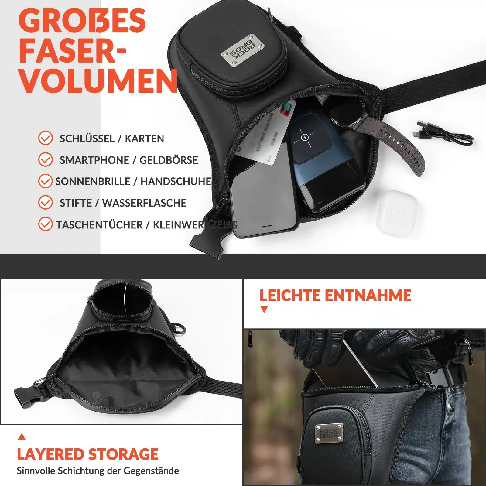 Beintasche Motorrad Hüfttasche Oberschenkeltasche  e9a3c80bb93e