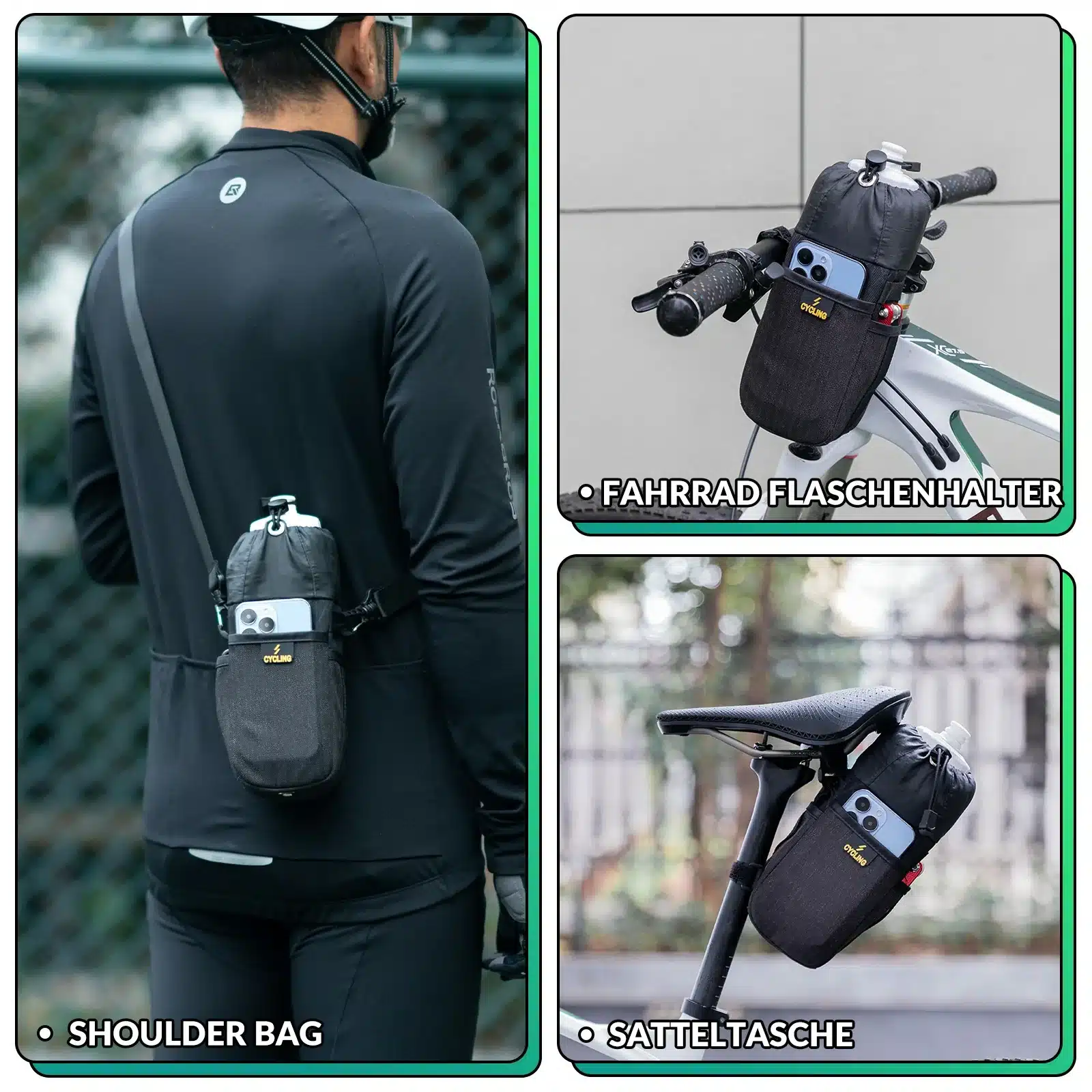 Bikepacking Feedbag 1 L Isoliert   Trinkflaschenha 60662e7ec509