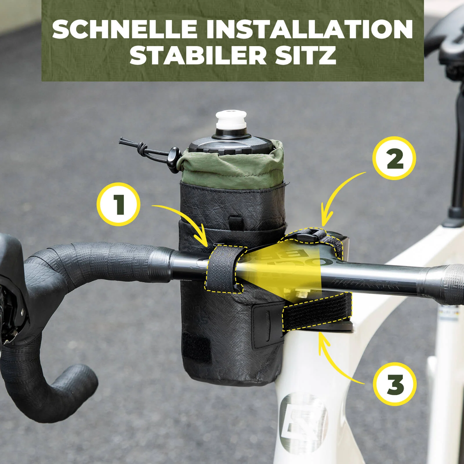 Bikepacking Feedbag Lenkertasche 0 7 L Schwarz Grü 0d33b987e833