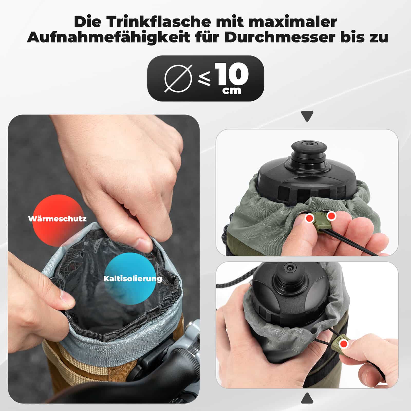 Fahrrad Lenkertasche 1 2L für Trinkflaschen Ø10 cm a31165e5b1bb
