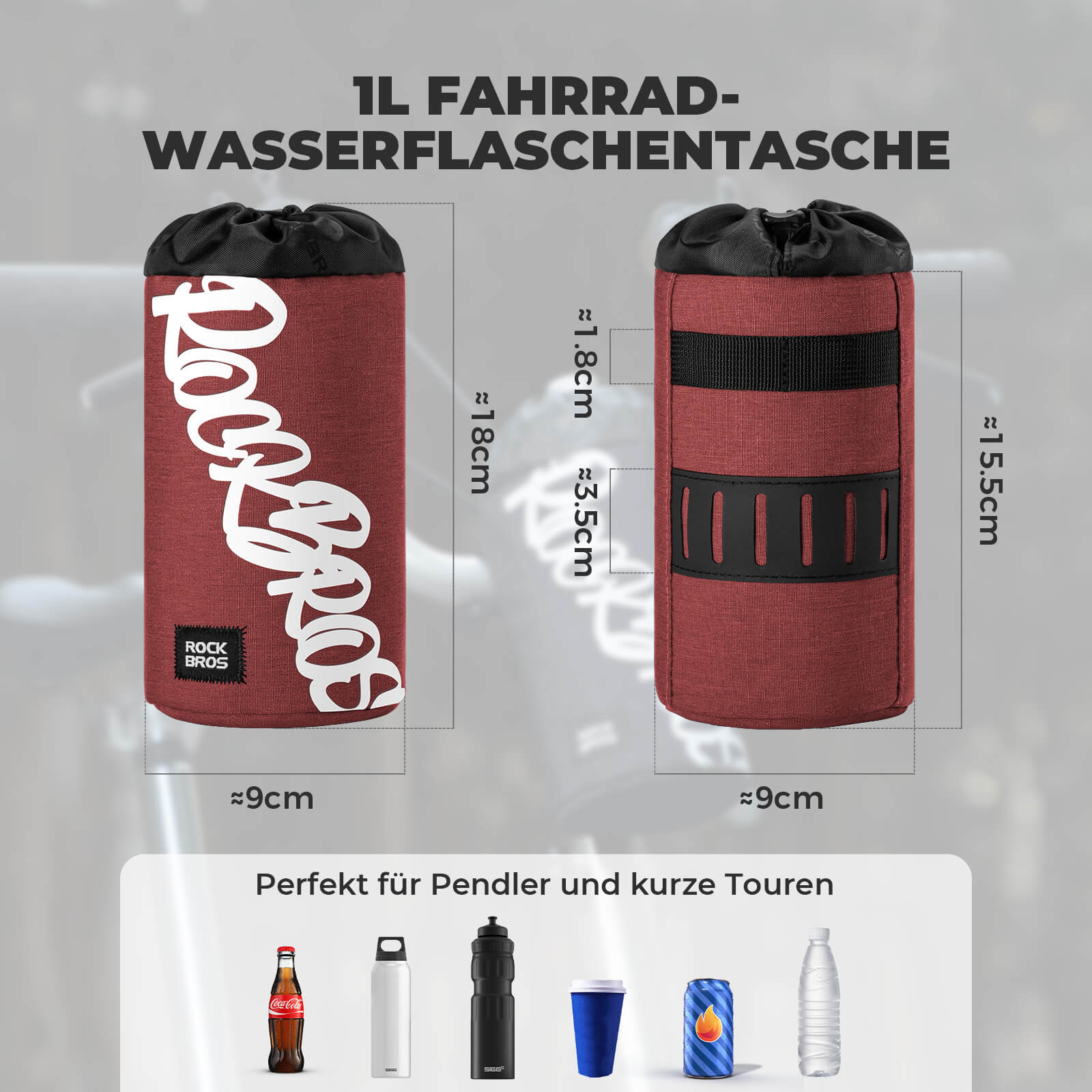 Fahrrad Lenkertasche Mini 1L für Trinkflaschen Ø9  068cc8f0350f