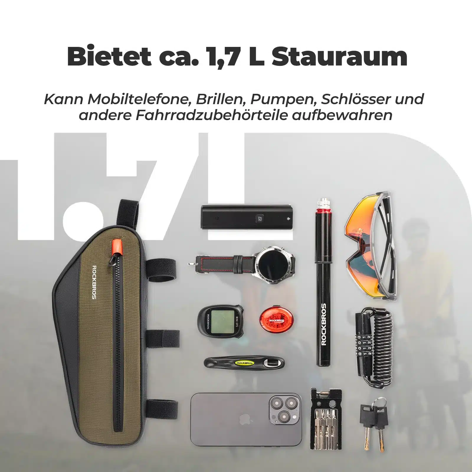 Fahrrad Rahmentasche Dreiecktasche 1 7L  Fahrrad O 803b41189a2d