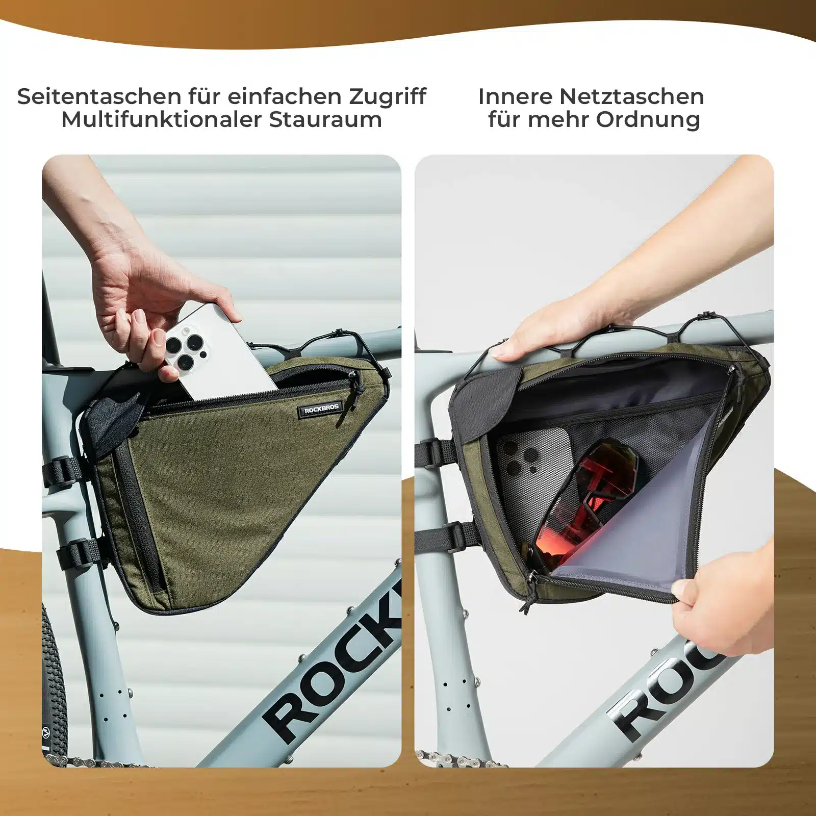 Fahrrad Rahmentasche mit Doppelseitiger Reißversch 294b160a4a9a