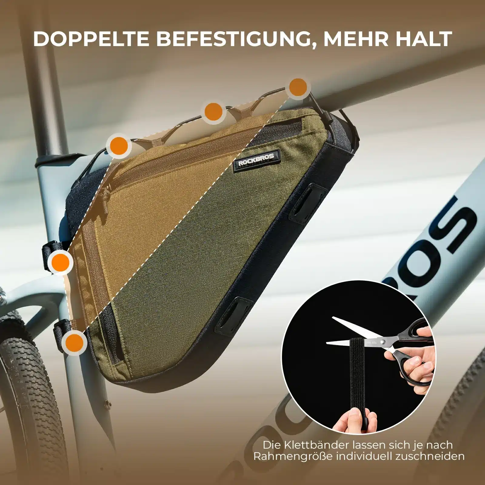 Fahrrad Rahmentasche mit Doppelseitiger Reißversch f78deef7e4cf