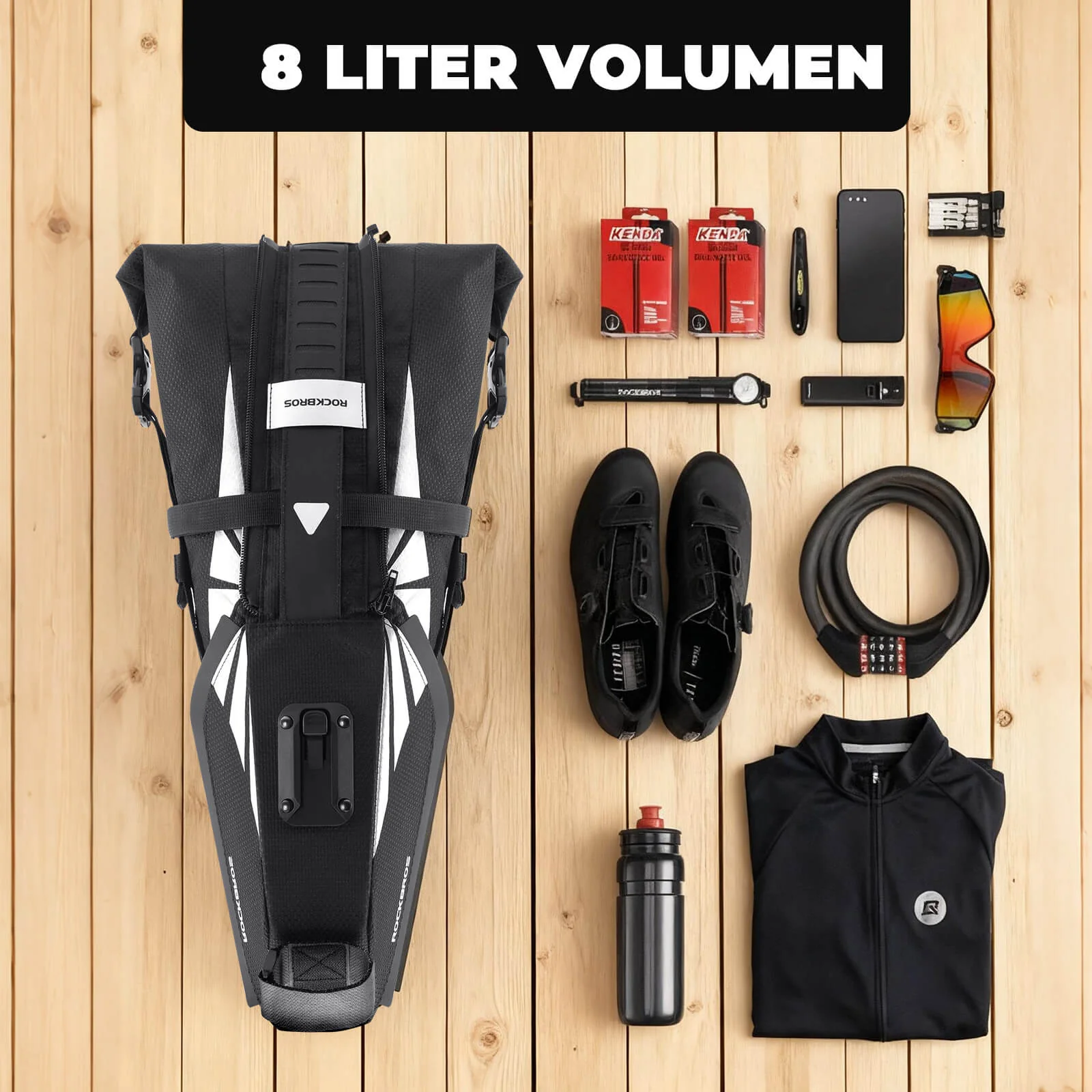 Fahrrad Satteltasche 100  Wasserdicht 8L mit Refle 231b3b4f39cc