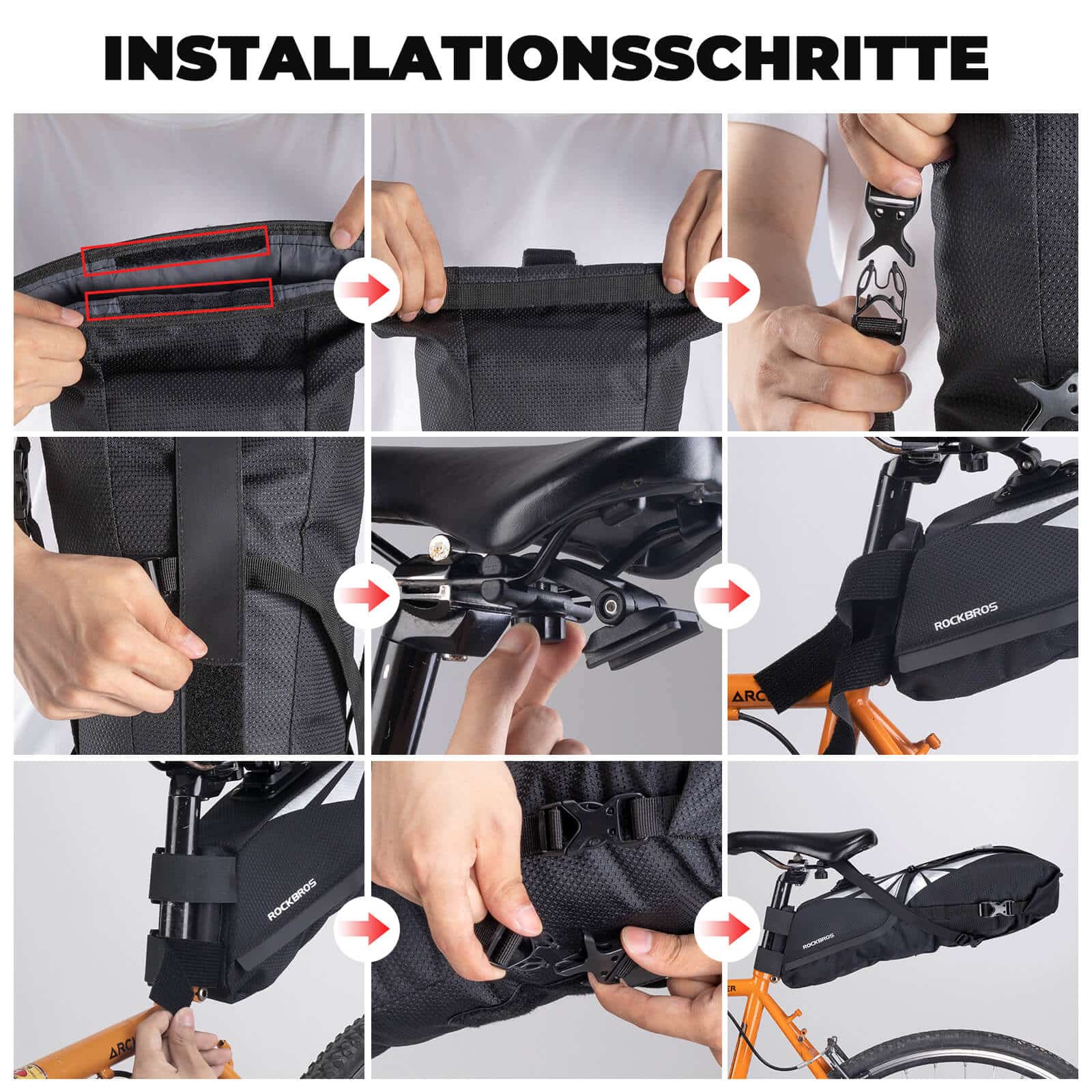 Fahrrad Satteltasche 100  Wasserdicht 8L mit Refle 5feaeb3568ad
