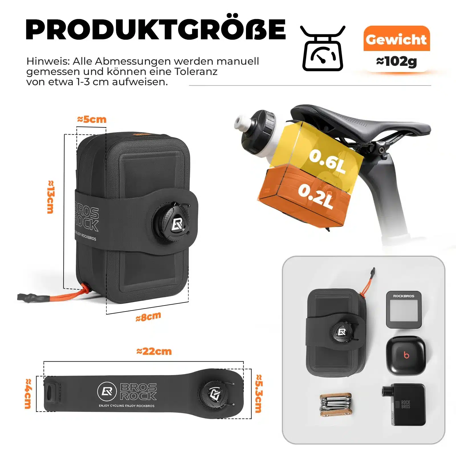 Fahrrad Satteltasche Drehknopf Verstellsystem Komp 9e8f398c6ddd