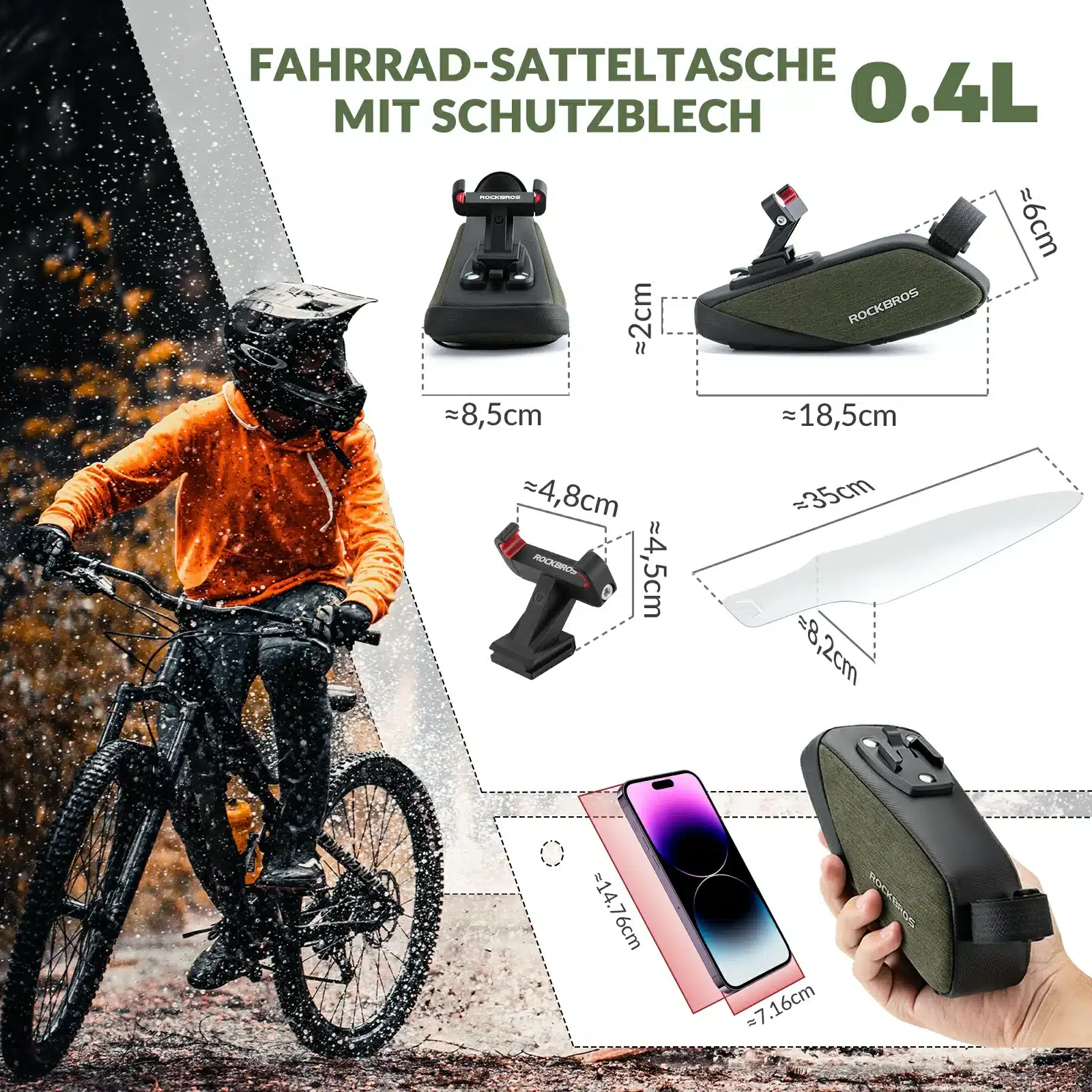 Fahrrad Satteltasche mit Durchsichtigen PVC Kotflü 7f2e0870df7d