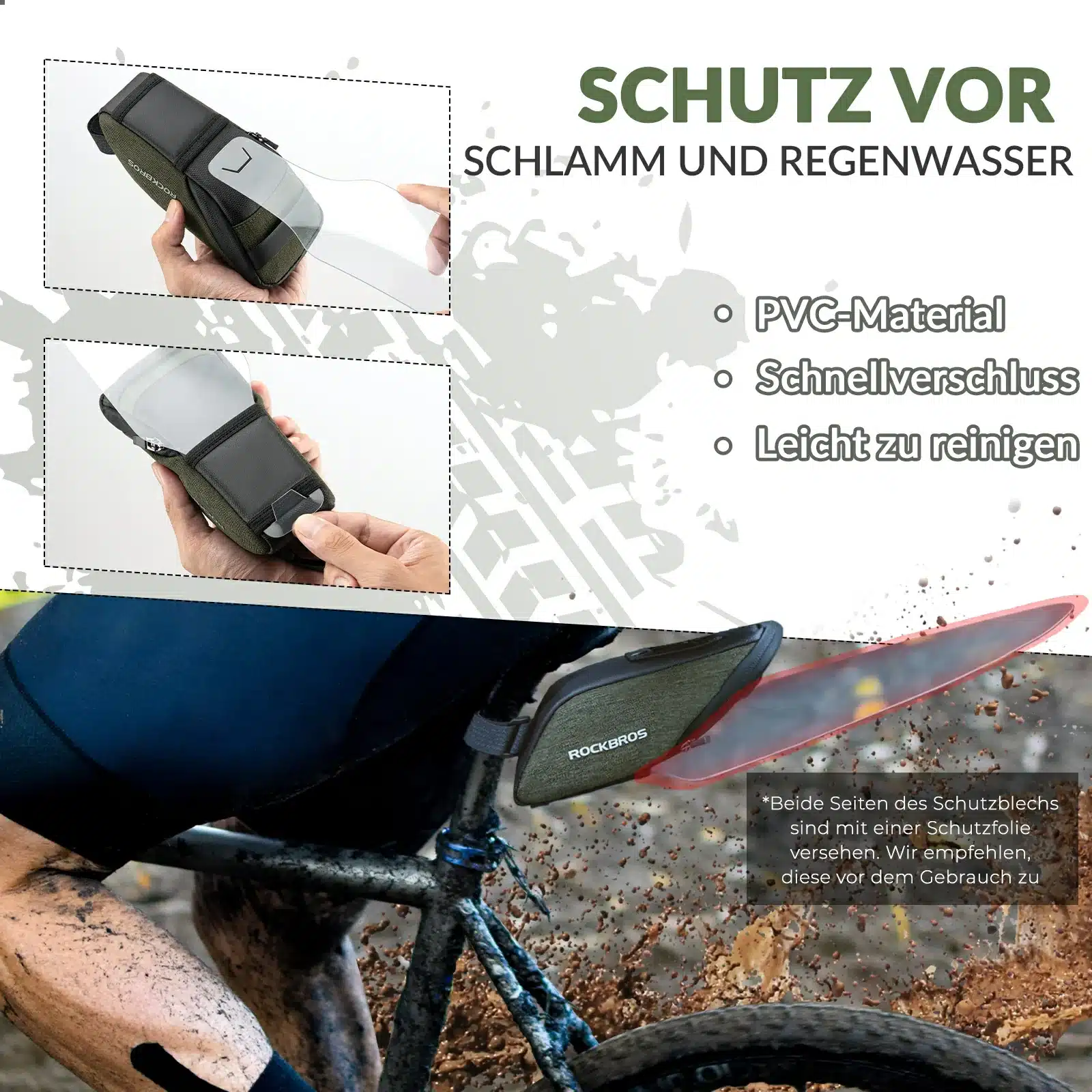 Fahrrad Satteltasche mit Durchsichtigen PVC Kotflü f2a424fd3e4b