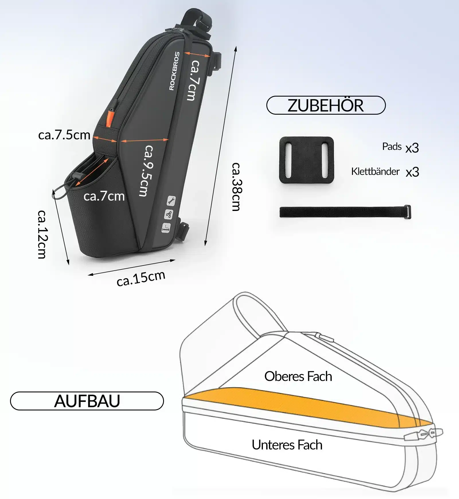 Fahrradtasche Wasserdicht Rahmentasche Dreieckstas 1f9abd4c62aa