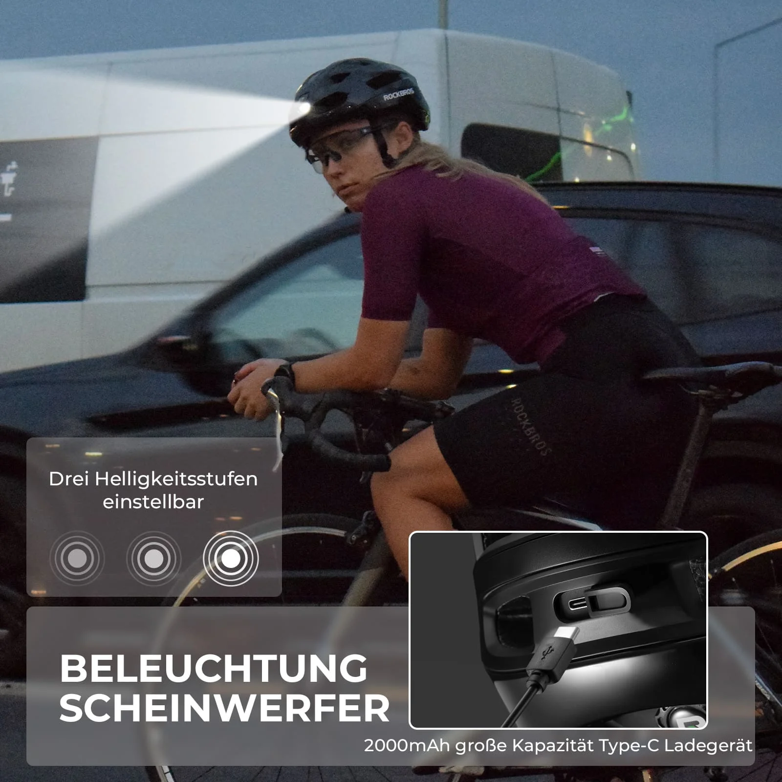 Fernsteuerbarer Smart Fahrradhelm mit Licht 172d1316deba