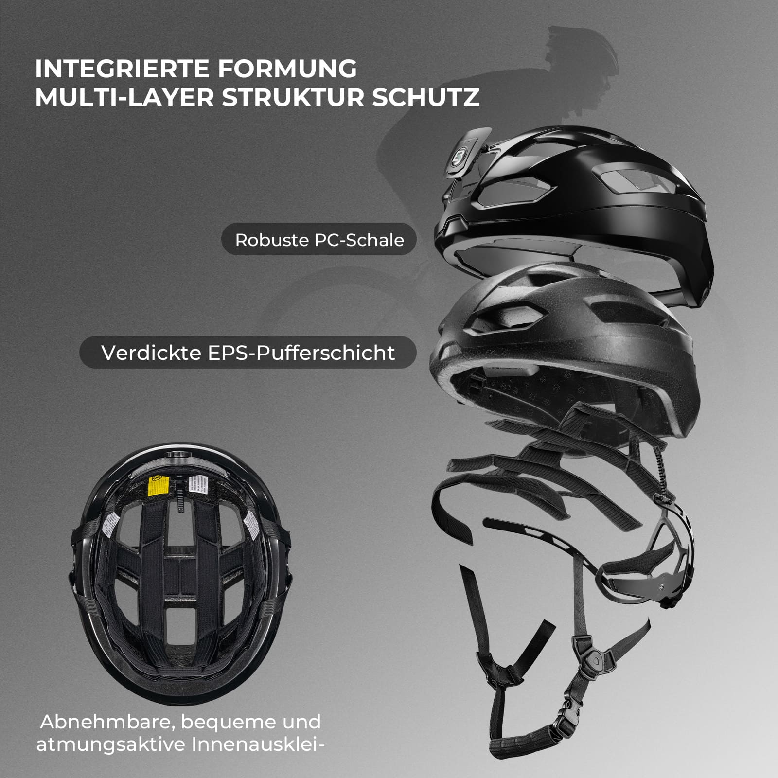 Fernsteuerbarer Smart Fahrradhelm mit Licht 223e4e16d1fa