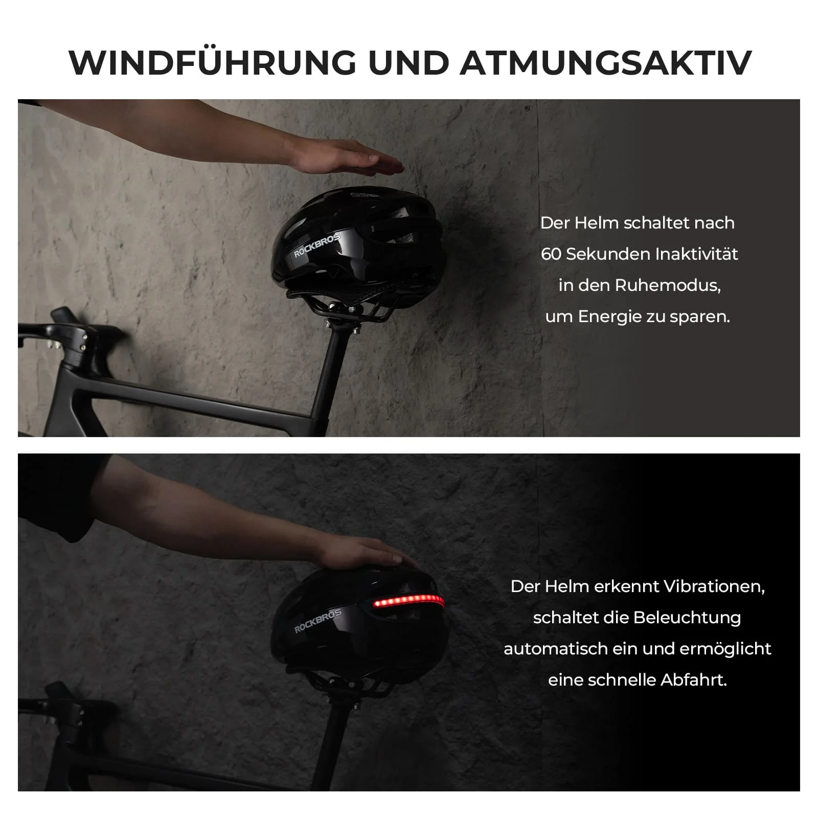 Fernsteuerbarer Smart Fahrradhelm mit Licht 54ec0c24e5b7
