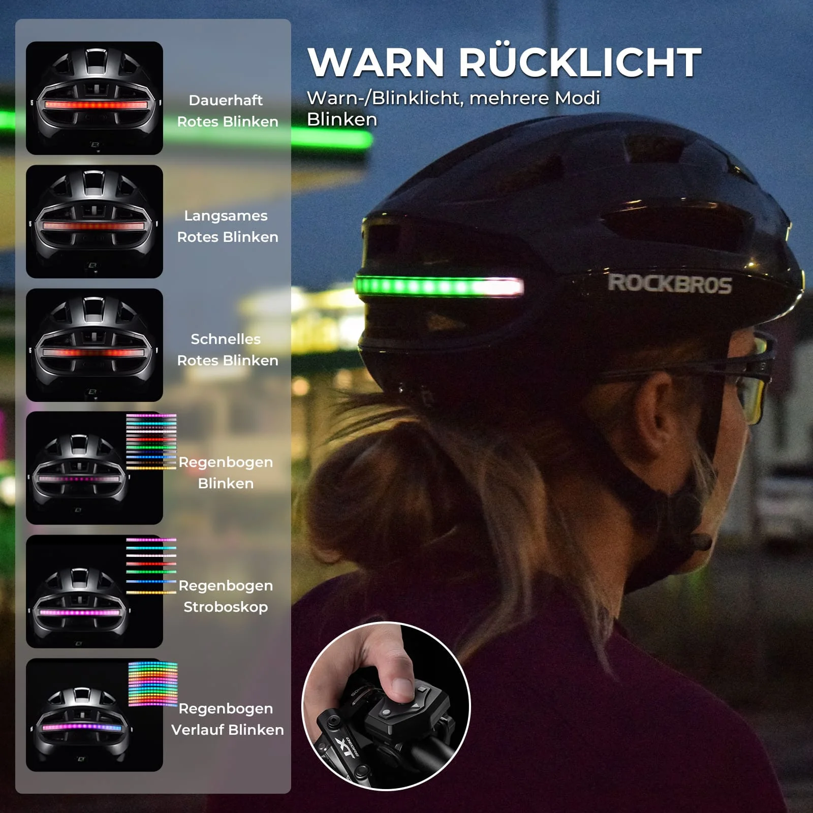 Fernsteuerbarer Smart Fahrradhelm mit Licht 61daf522043c