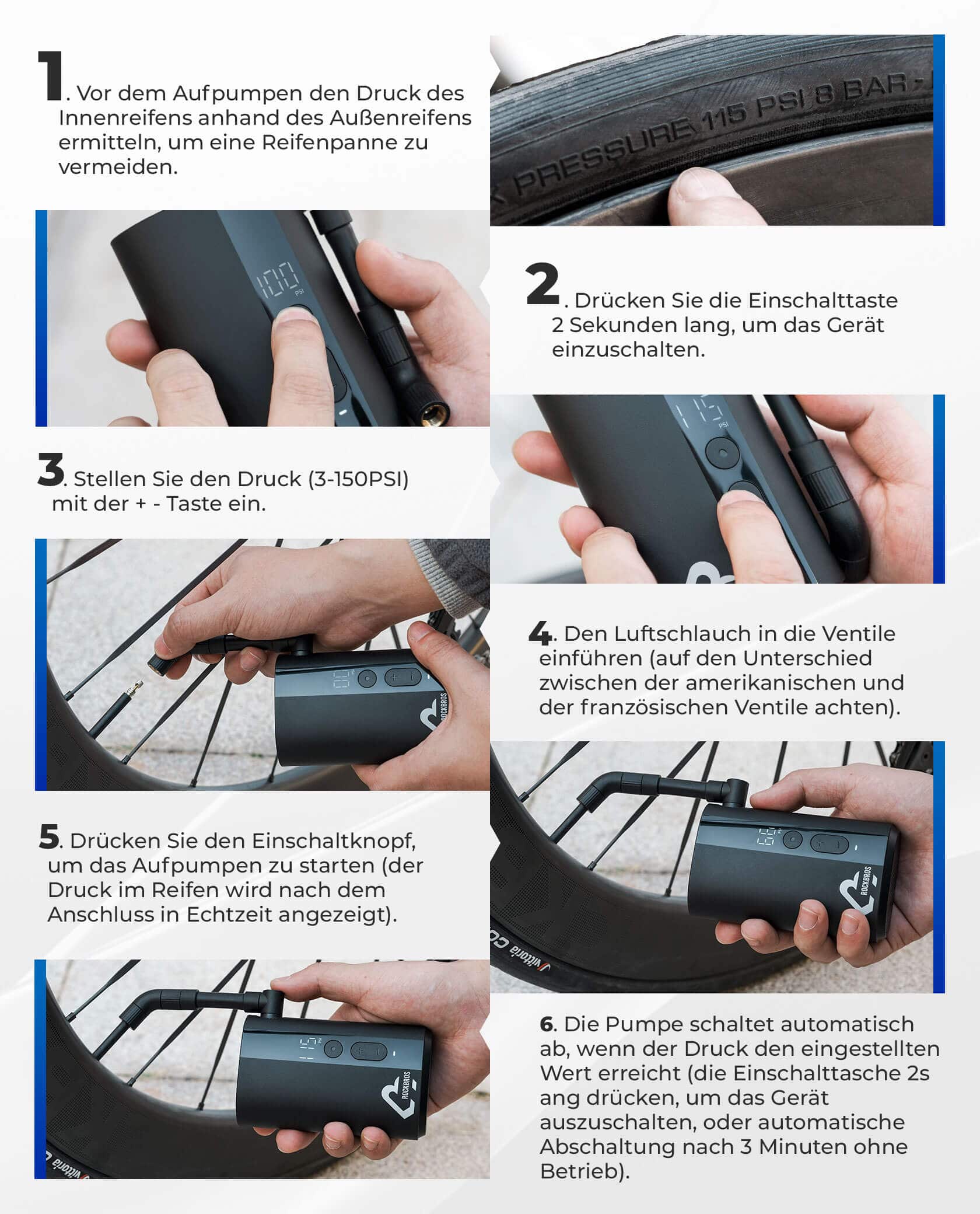 Mini Elektrische Akku Luftpumpe LED Anzeige 73a6dcd4bc7a