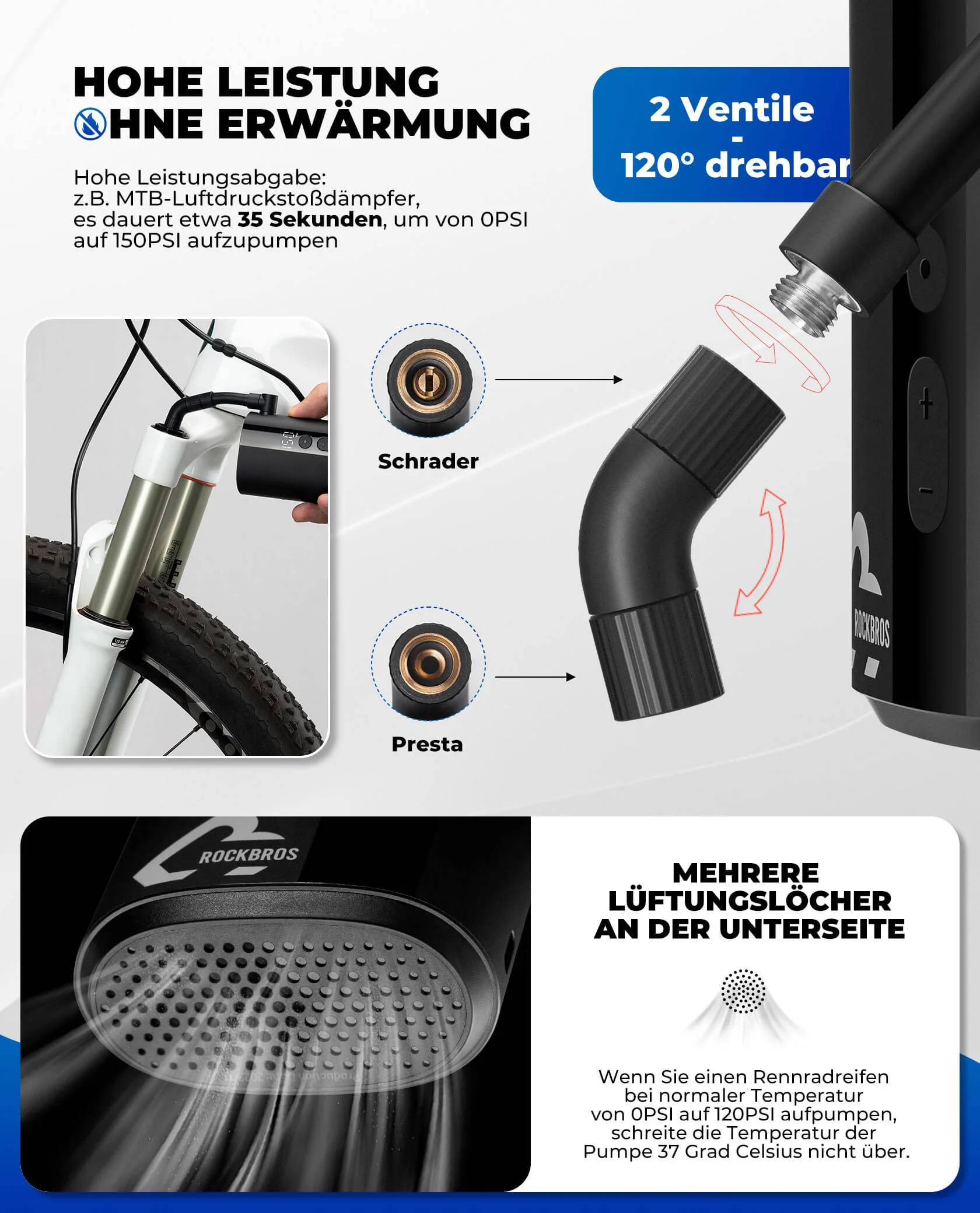 Mini Elektrische Akku Luftpumpe LED Anzeige ad44bc5b29fd