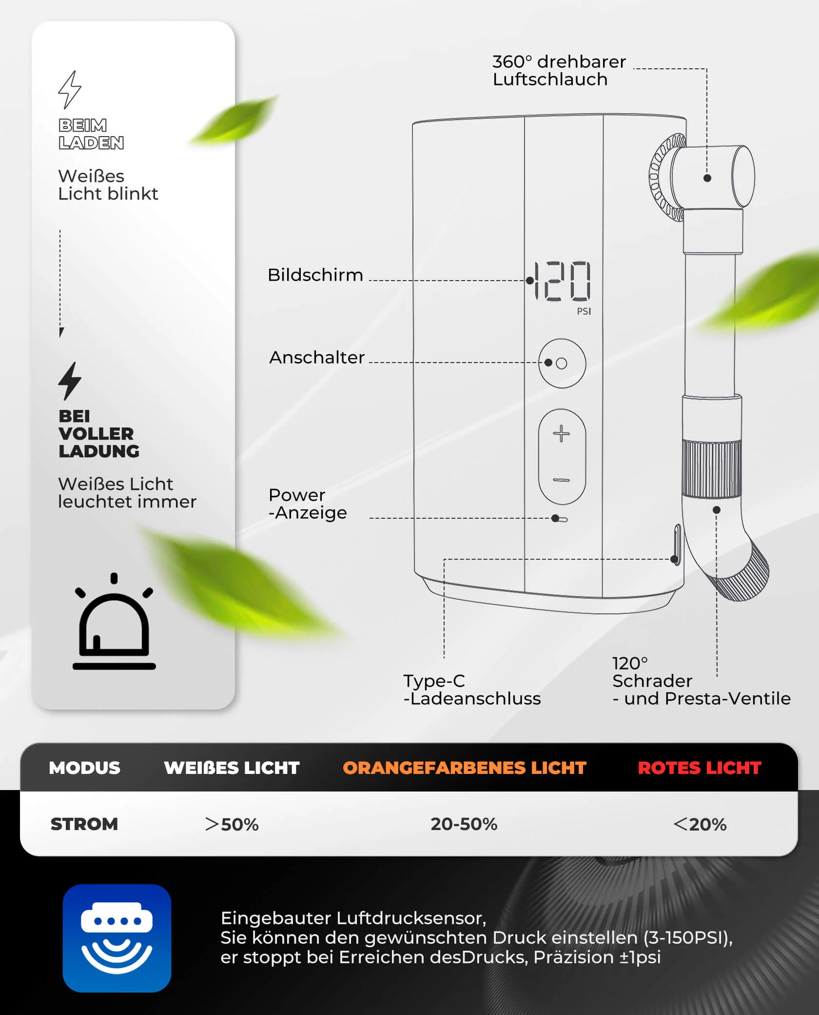 Mini Elektrische Akku Luftpumpe LED Anzeige ed1daf6c1f0d
