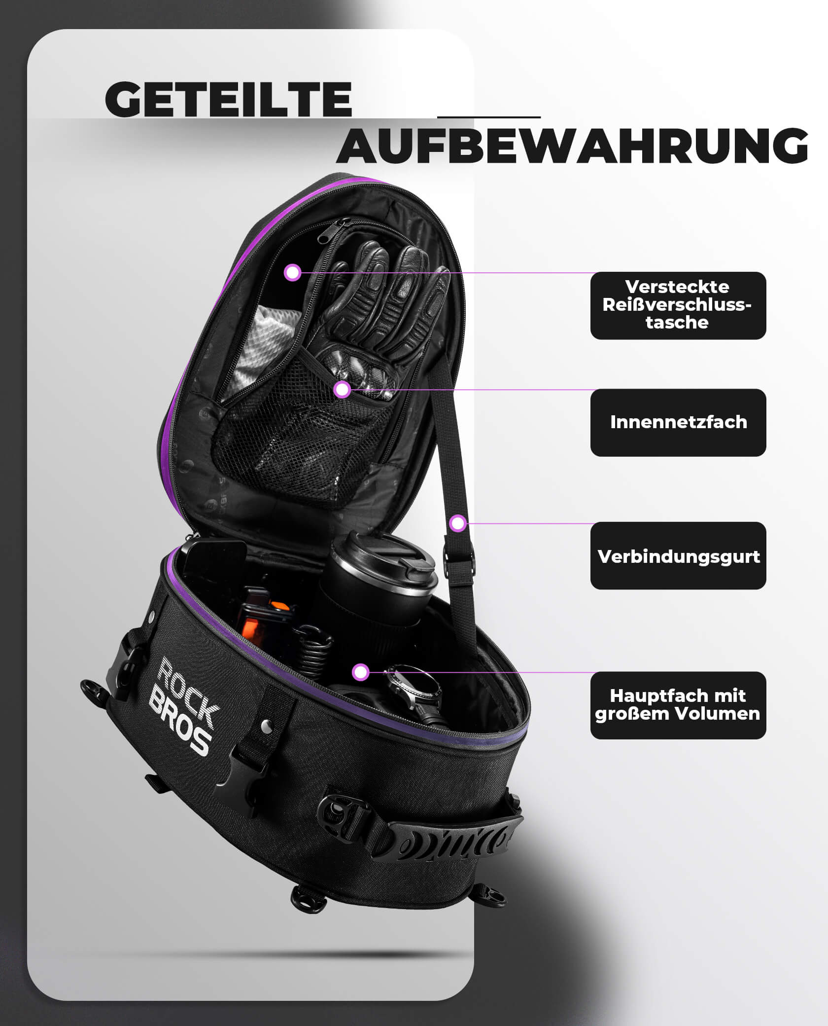 Motorrad Hecktasche Gepäcktasche 12 5L für Rücksit 4e6a7ea36482