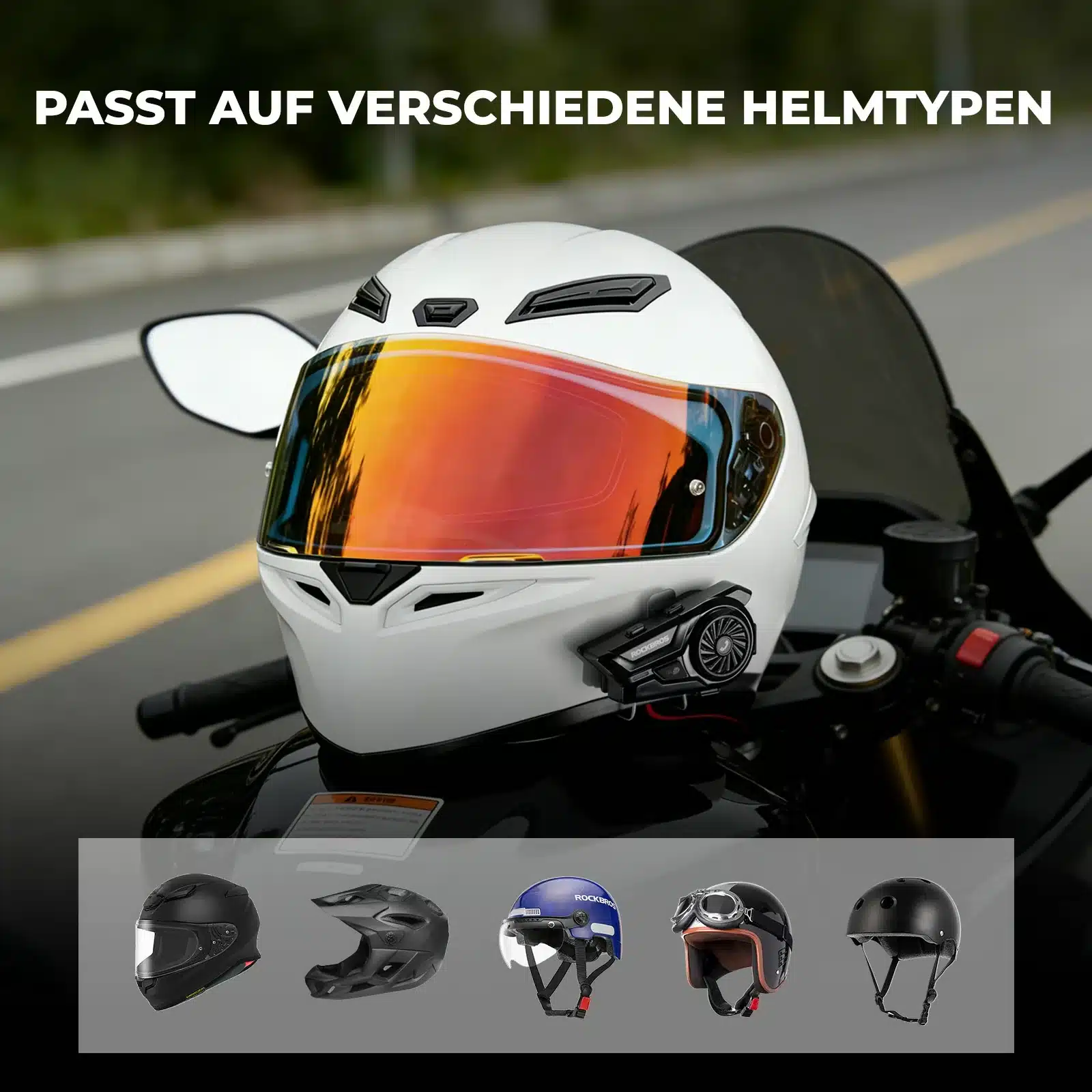 Motorrad Intercom Bluetooth Headsets mit Gegenspre c13e74d65402