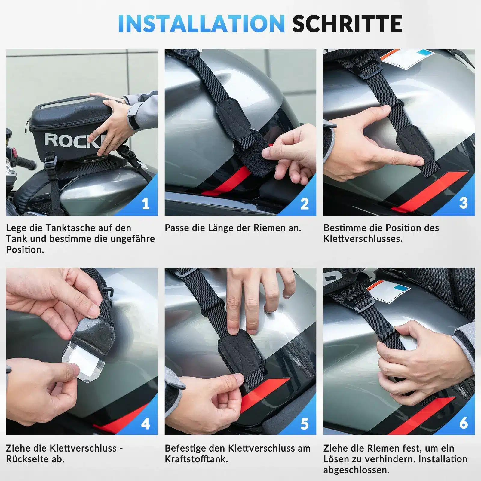 Motorrad Tankrucksack mit Regenschutz Abnehmbaren  1658c5e5c3f6