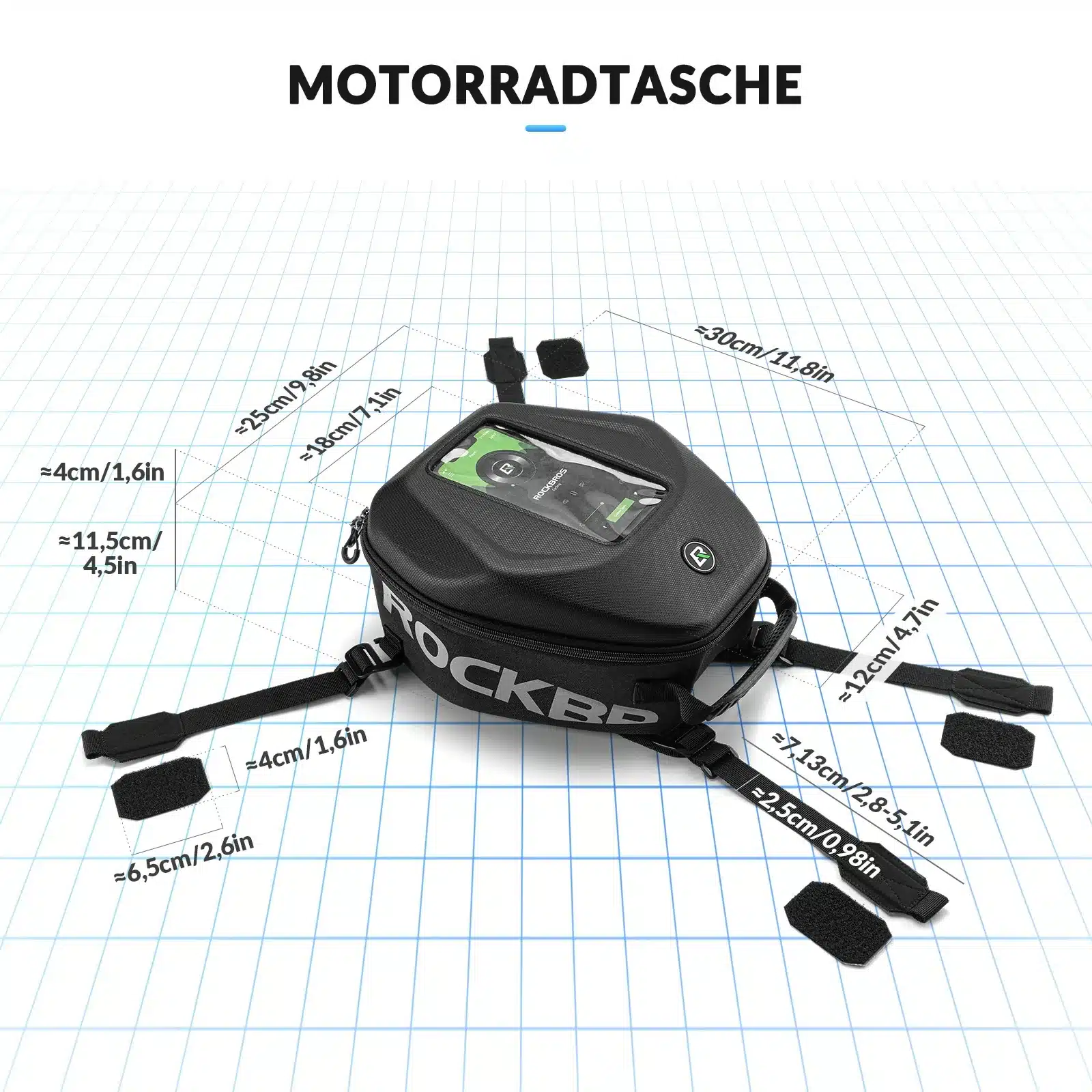 Motorrad Tankrucksack mit Regenschutz Abnehmbaren  b80e25959c66