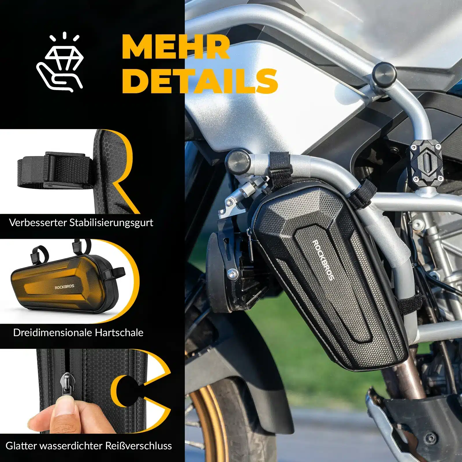 Motorradtasche Motorrad Rahmen Dreieckstasche 1 5L d19d50a2fb7d