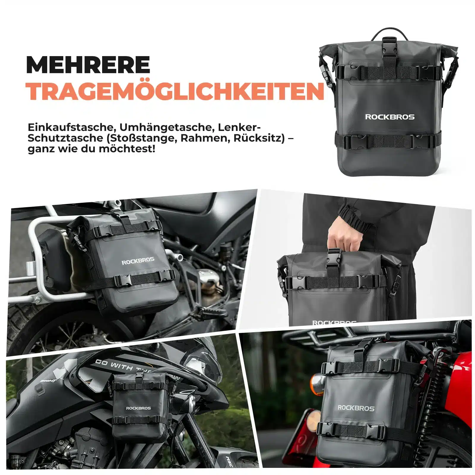 Motorradtaschen 100  Wasserdicht 5L  Seitentasche  4cf1cb39b056