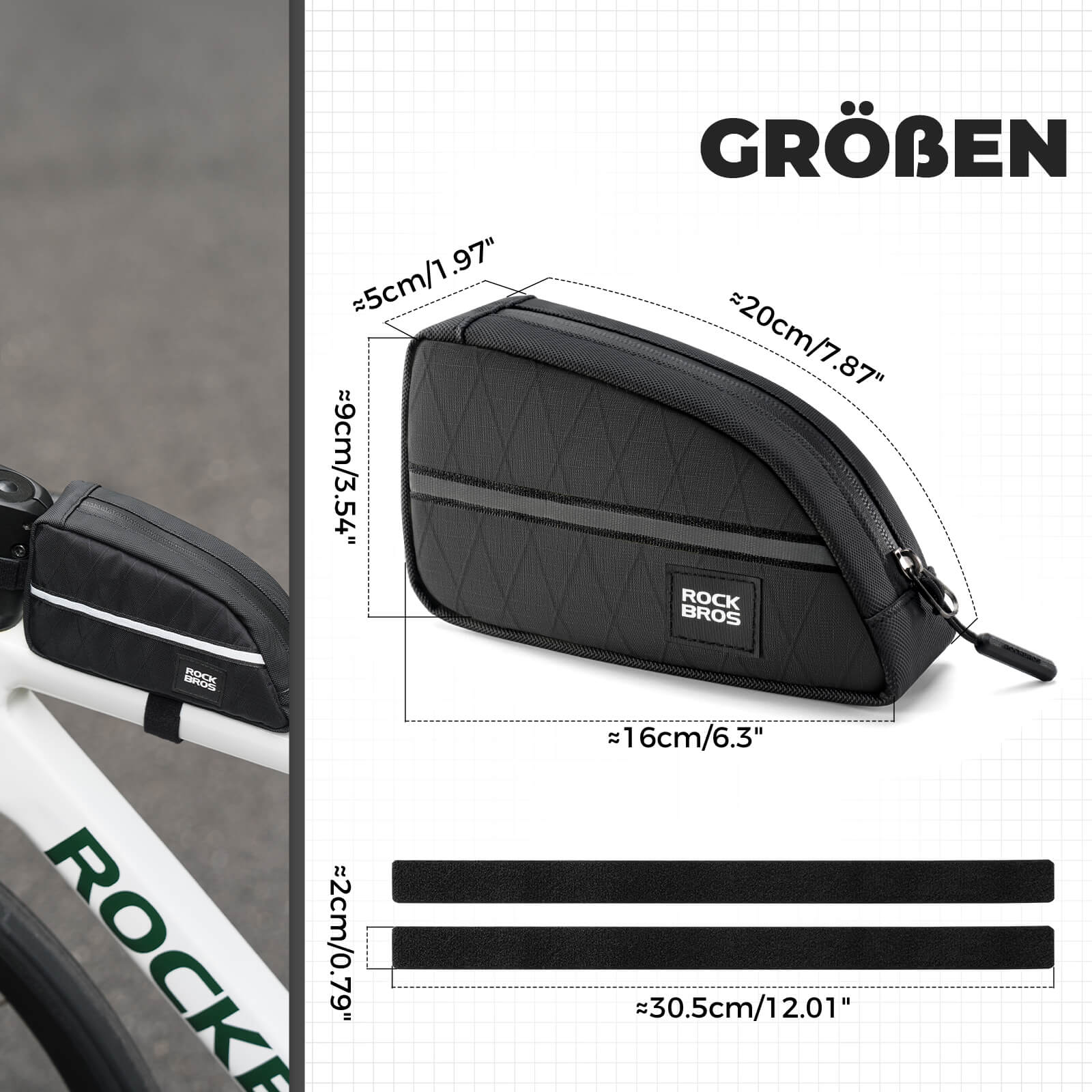 Oberrohrtasche 0 8L Leicht für Klapprad Falträder e65576c41565