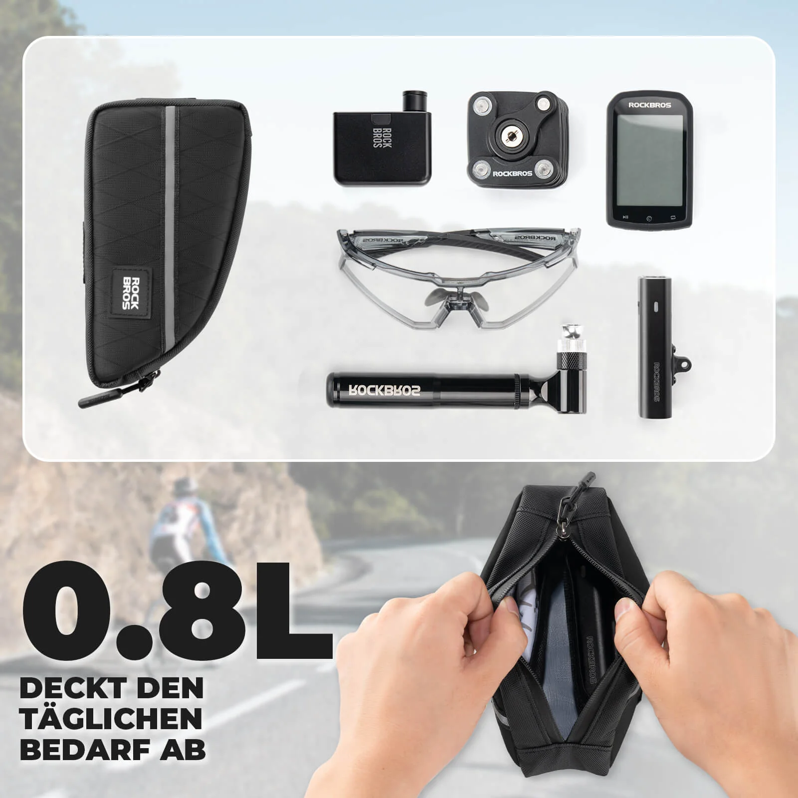 Oberrohrtasche 0 8L Leicht für Klapprad Falträder f9111a4a133c