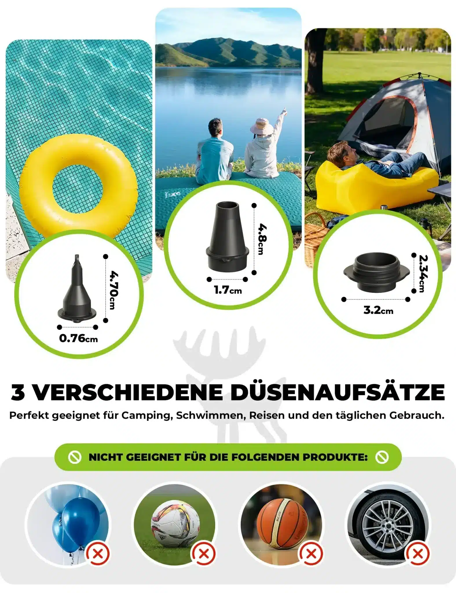 Qunature Elektrische Luftpumpe 2 in 1 Aufblasbar u c3da94459e50