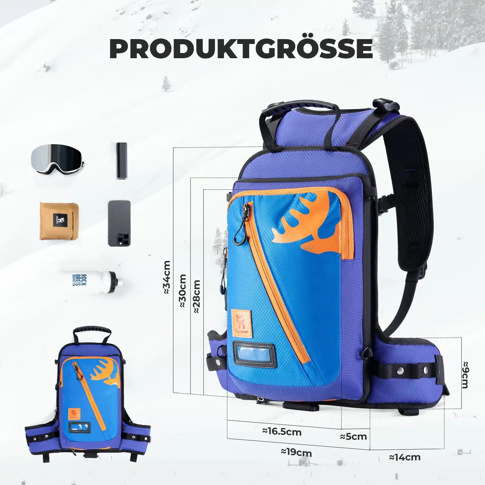 Qunature Ski Trainingsrucksack Ski Snowboardgeschi 4c09b46fa643