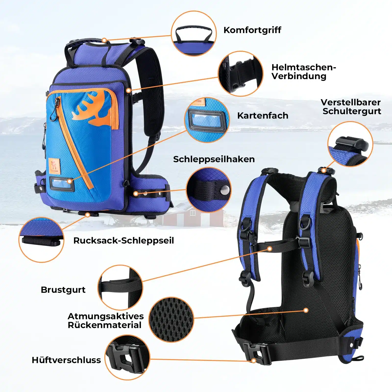 Qunature Ski Trainingsrucksack Ski Snowboardgeschi fad4d745da26