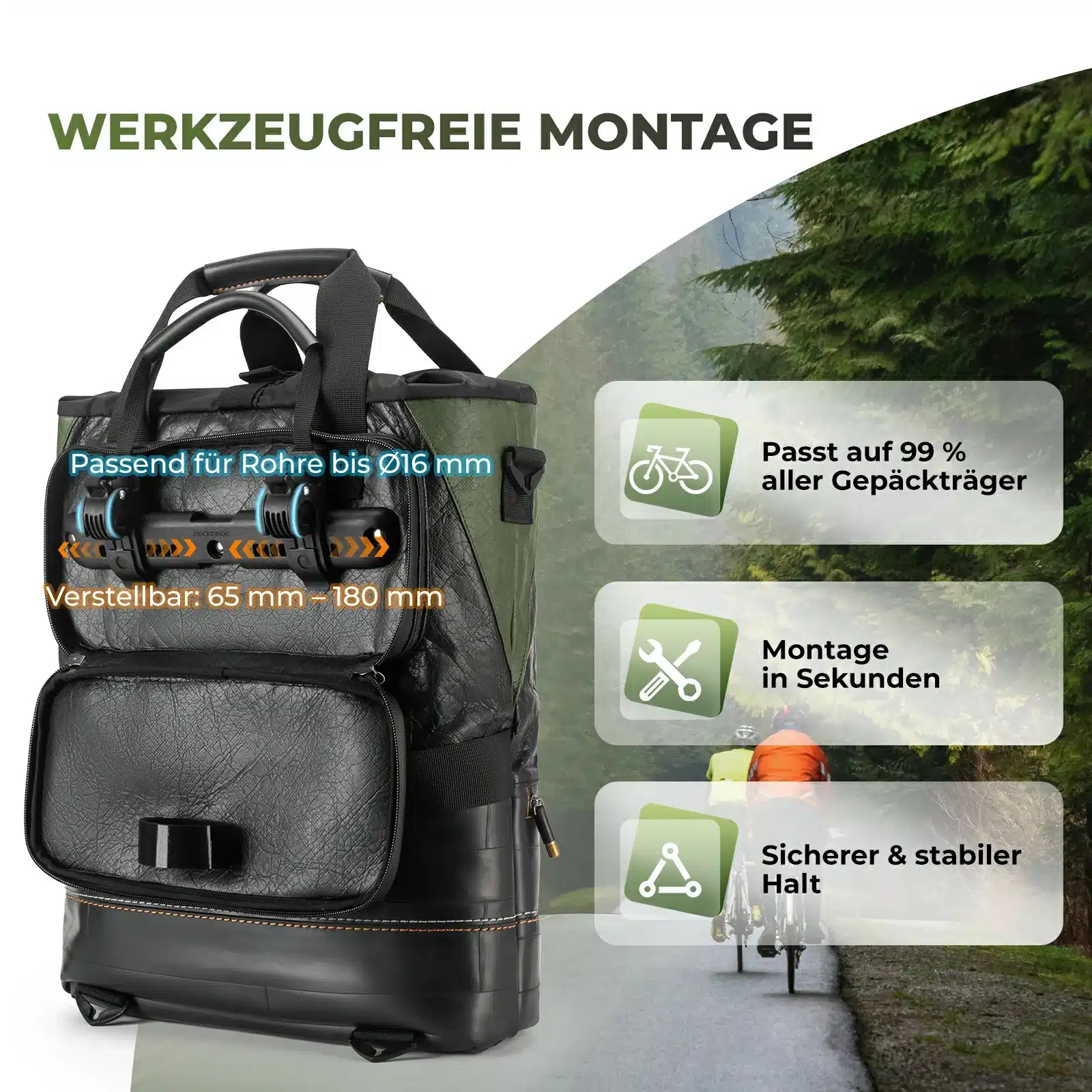 ROAD TO SKY Nachhaltige Fahrrad Gepäckträgertasche 9ecb2fb356d1