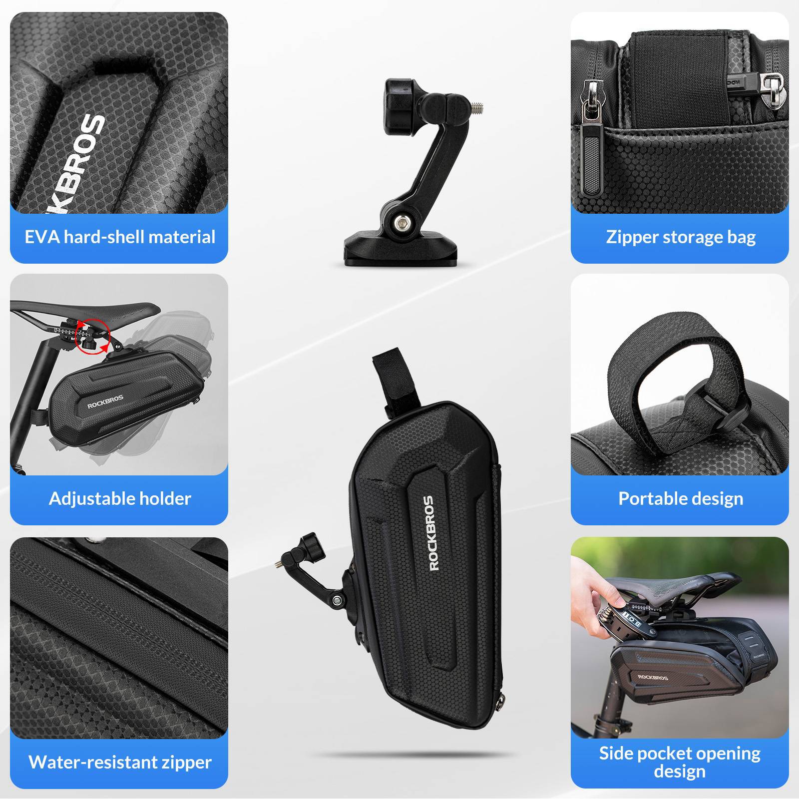 ROCKBROS 3D Hard Shell Bicycle Saddle Bag with Qui 937114a1f12d