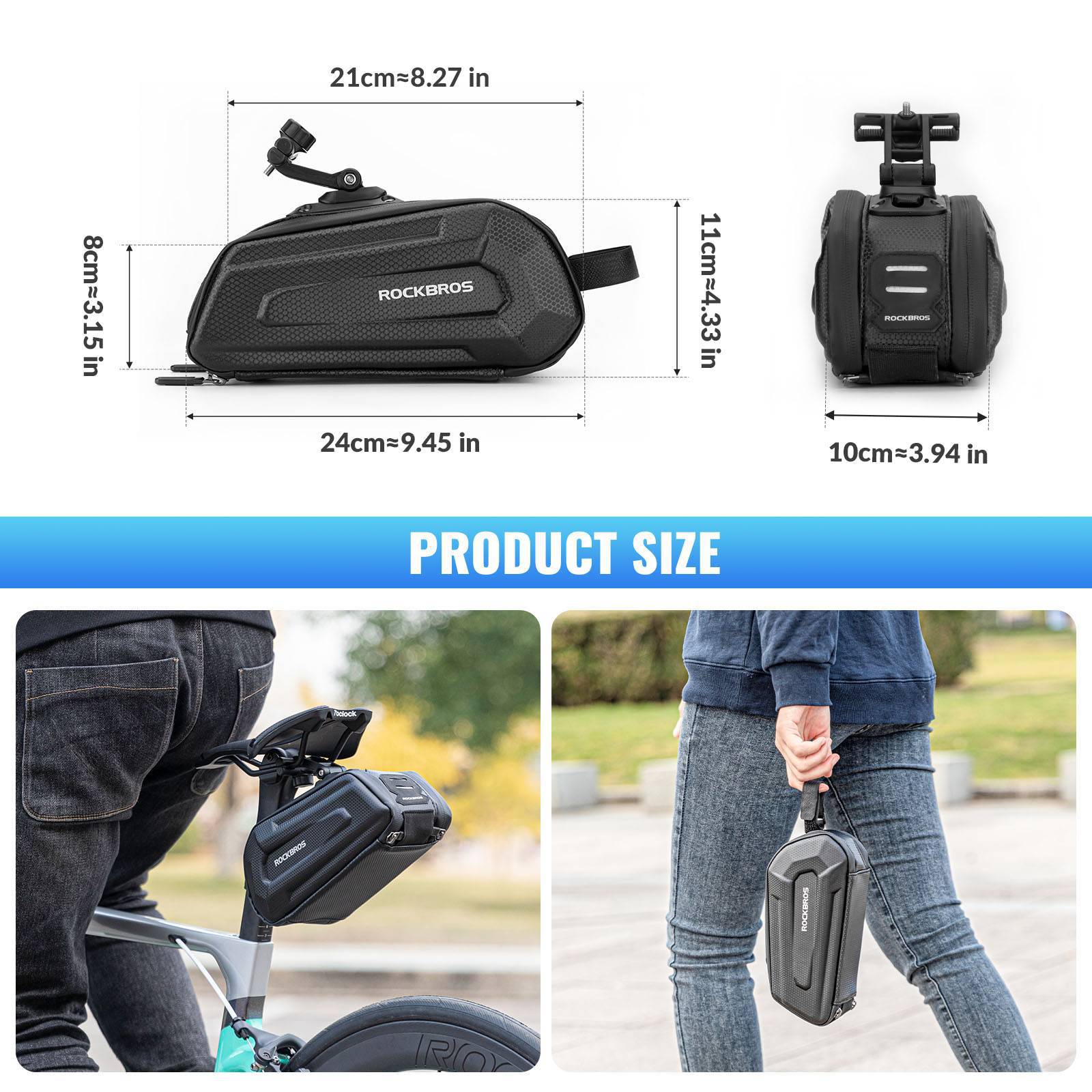 ROCKBROS 3D Hard Shell Bicycle Saddle Bag with Qui d4a16f88c793