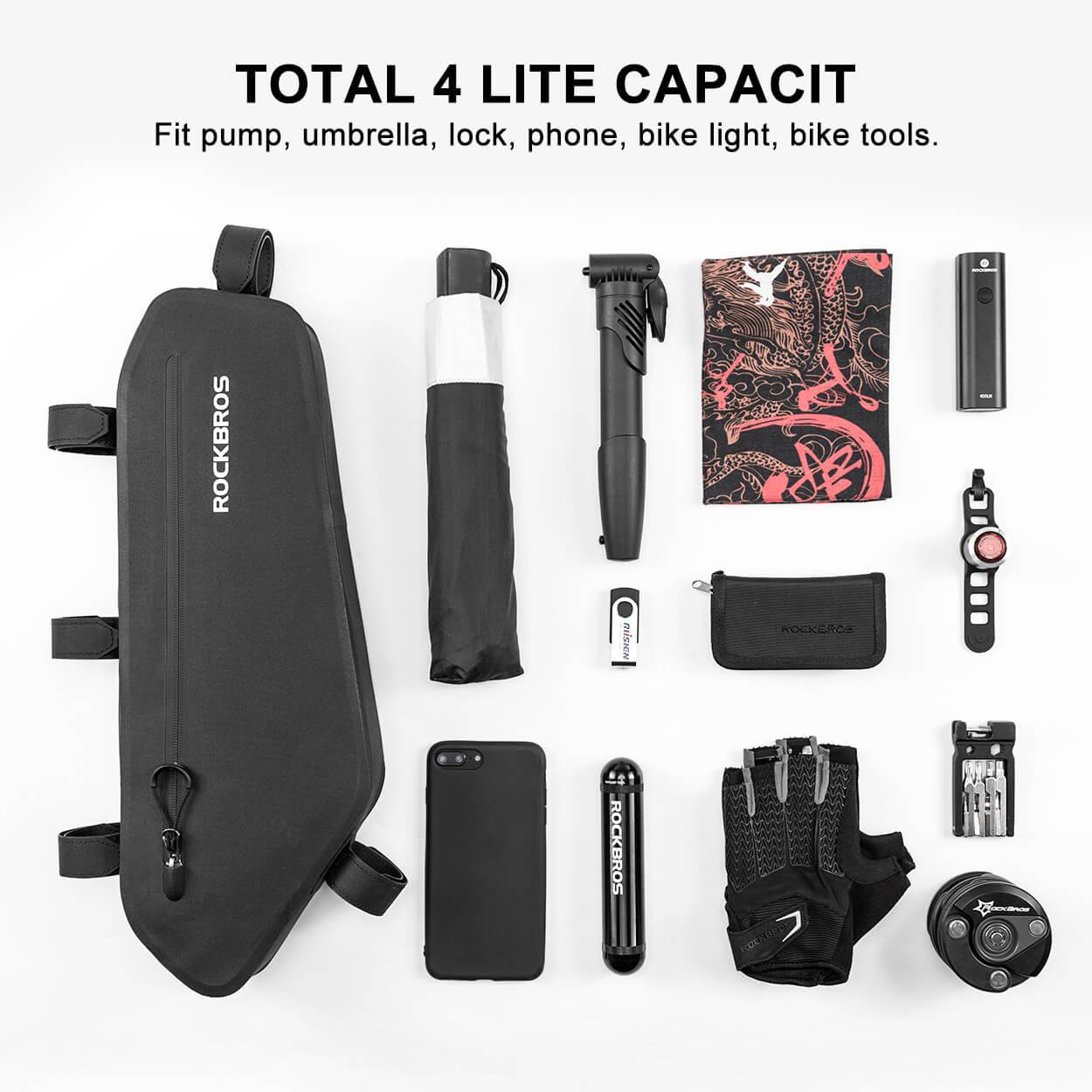 ROCKBROS 3L Water Repellent Frame Bag Triangle Bag 609d913852cd