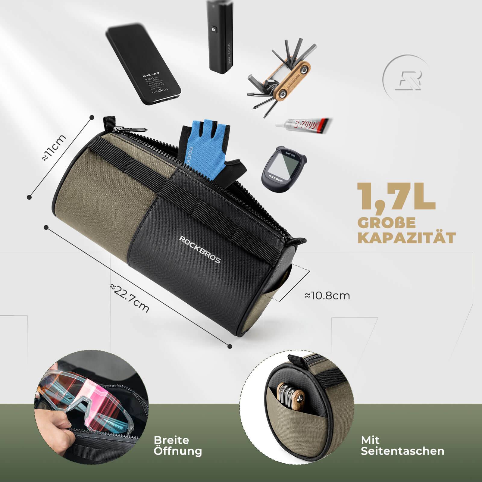 ROCKBROS Bicycle Bag Cylindrical Handlebar Bag 1 7 c47cbf03e29e